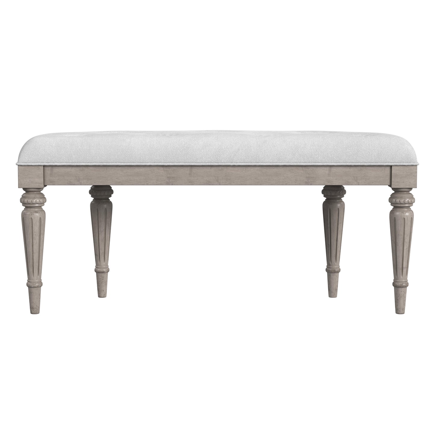 Tamara Upholstered Demilune 45"W Bench in Gray,Tan/Beige 1120247