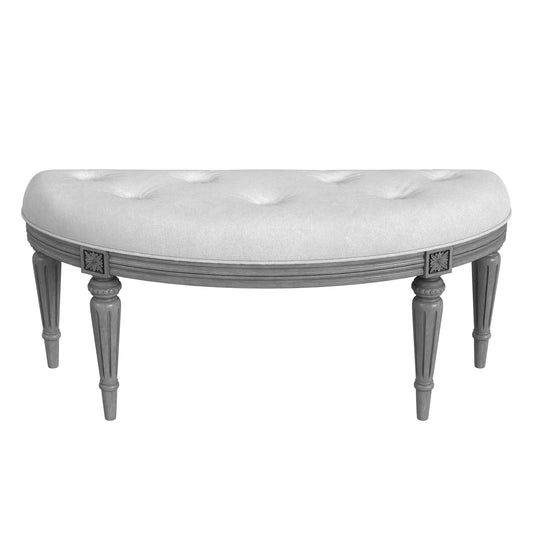 Tamara Upholstered Demilune 45"W Bench in Gray 1120418