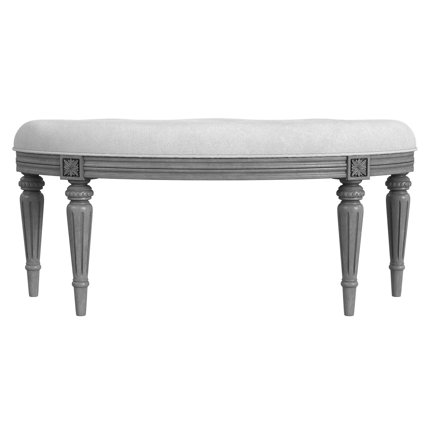 Tamara Upholstered Demilune 45"W Bench in Gray 1120418