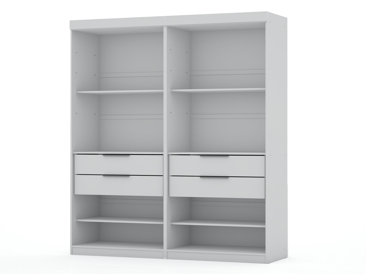Mulberry Contemporary Modern 36" Wardrobe Closet in White - Set of 2 112GMC1