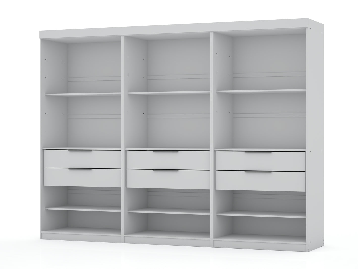 Mulberry Contemporary Modern 36" Wardrobe Closet in White - Set of 3 113GMC1