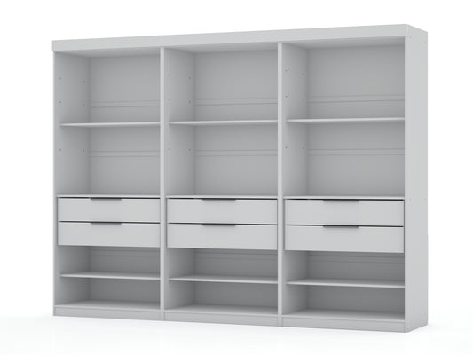 Mulberry Contemporary Modern 36" Wardrobe Closet in White - Set of 3 113GMC1