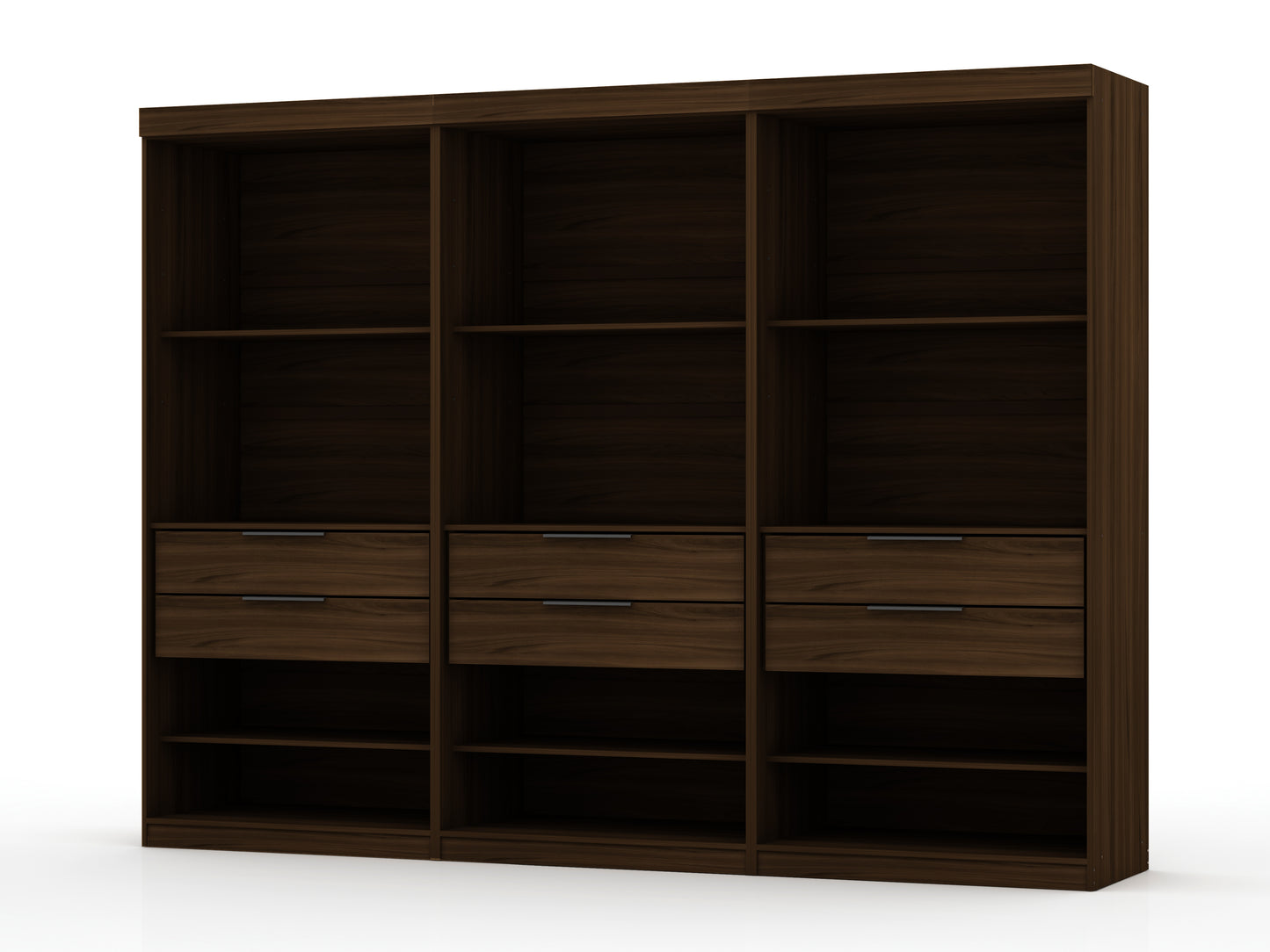 Manhattan Comfort Mulberry Open 3 Sectional Modem Wardrobe Closet with 6 Drawers - Set of 3 in Brown 113GMC5