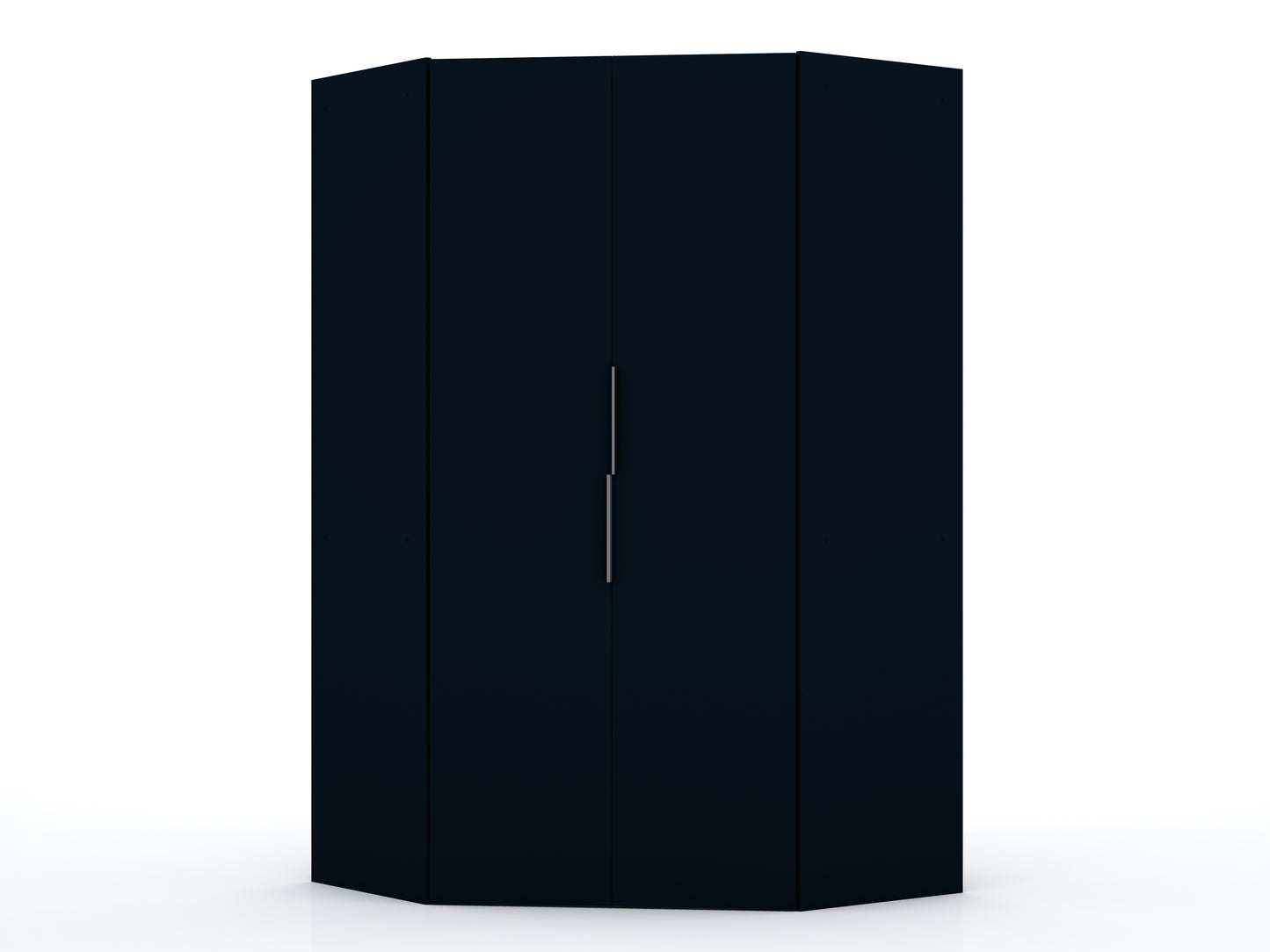 Manhattan Comfort Mulberry 2.0 Modern Corner Wardrobe Closet with 2 Hanging Rods in Tatiana Midnight Blue 115GMC4