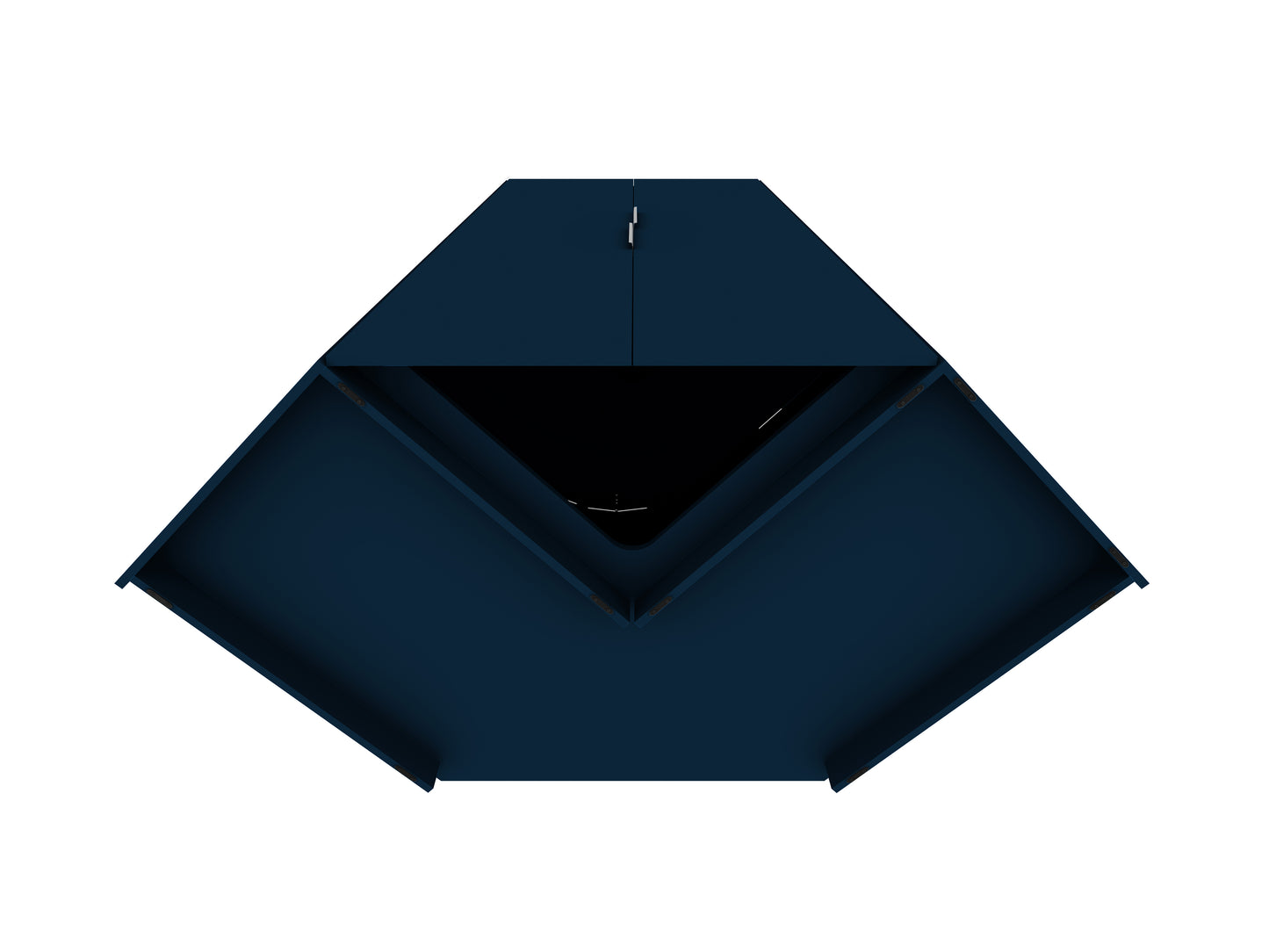 Manhattan Comfort Mulberry 2.0 Modern Corner Wardrobe Closet with 2 Hanging Rods in Tatiana Midnight Blue 115GMC4