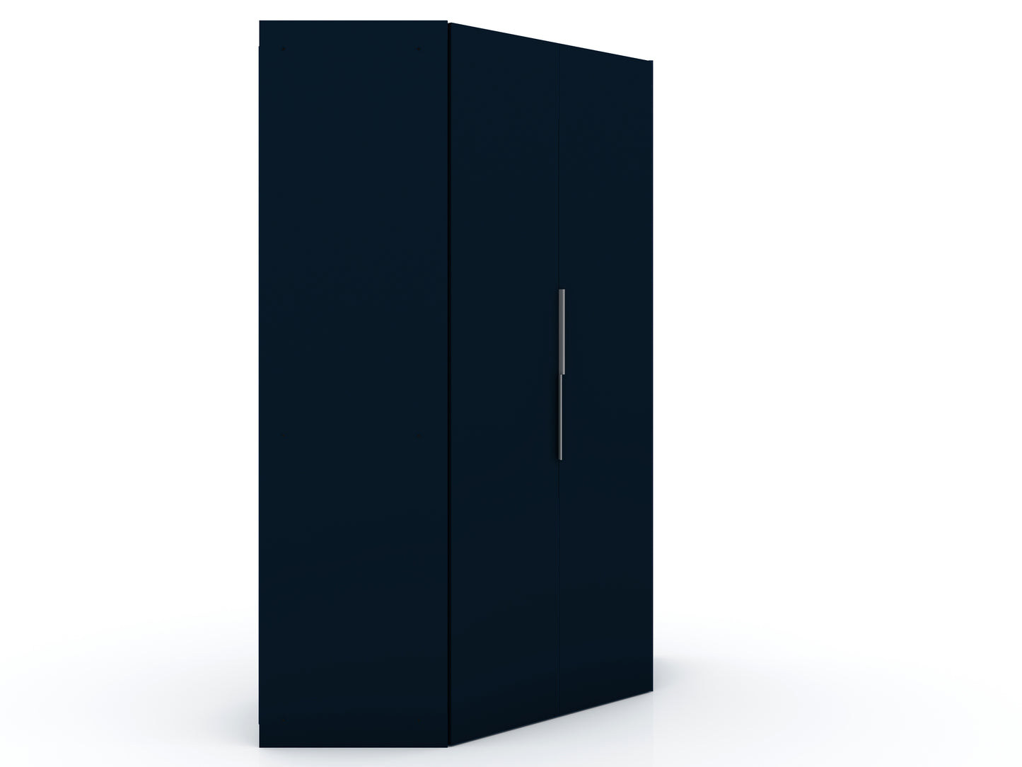 Manhattan Comfort Mulberry 2.0 Modern Corner Wardrobe Closet with 2 Hanging Rods in Tatiana Midnight Blue 115GMC4