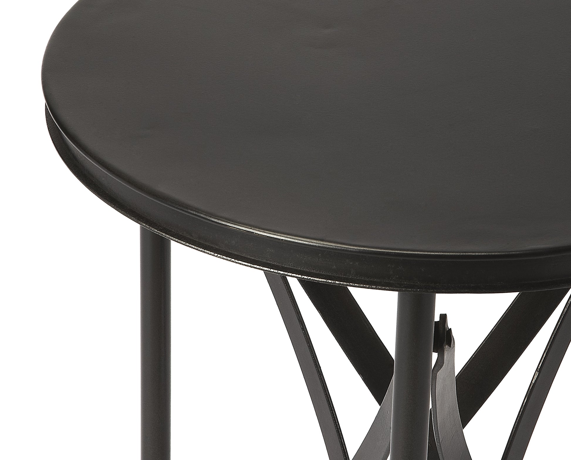 Butler Specialty Company Costigan 14.25 Round Metal Side Table on Casters, Black
