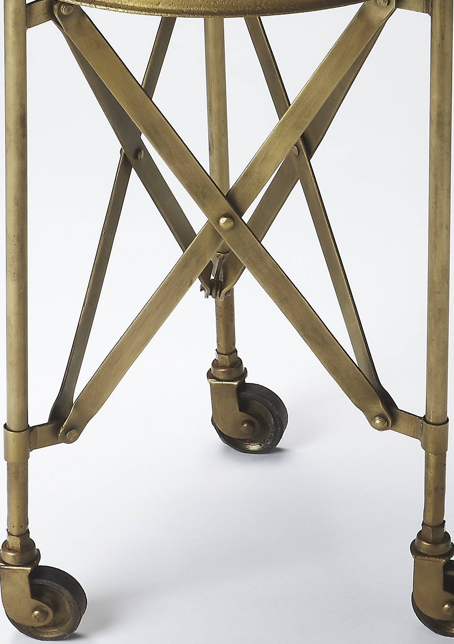 Butler Specialty Company Costigan 14.25 Round Metal Side Table on Casters, Gold