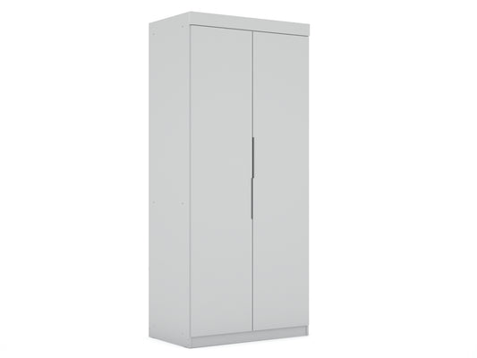Mulberry Contemporary Modern 2-Piece Wardrobe Closet in White 116GMC1