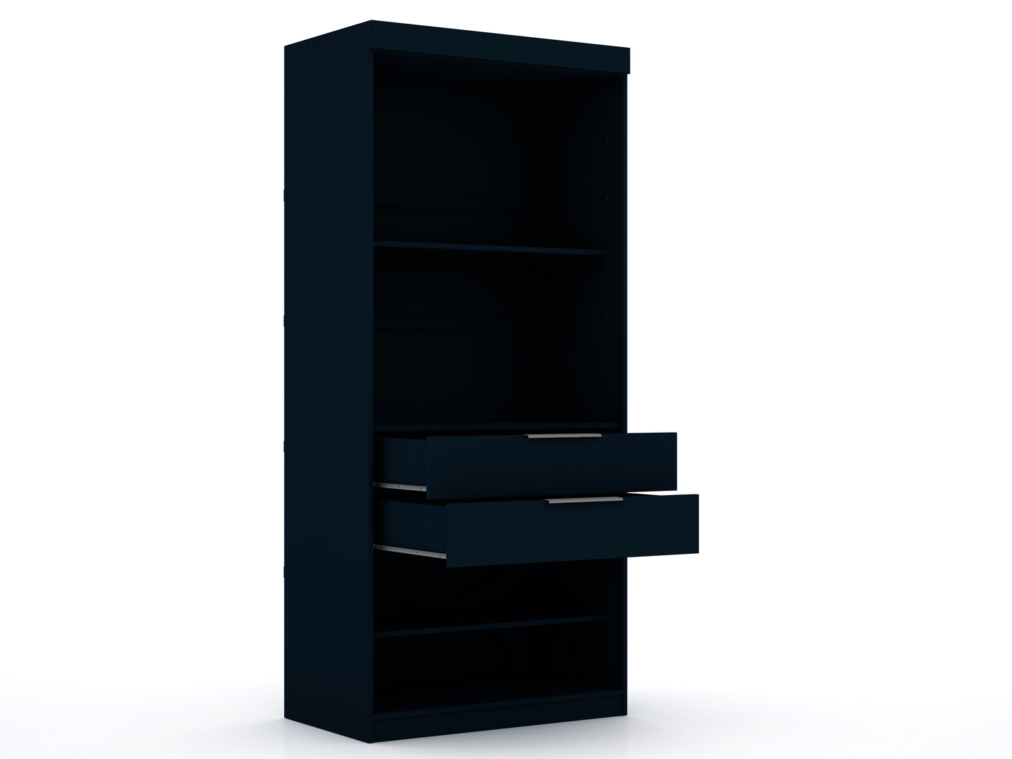Manhattan Comfort Mulberry 2.0 Sectional Modern Armoire Wardrobe Closet with 2 Drawers in Tatiana Midnight Blue 116GMC4