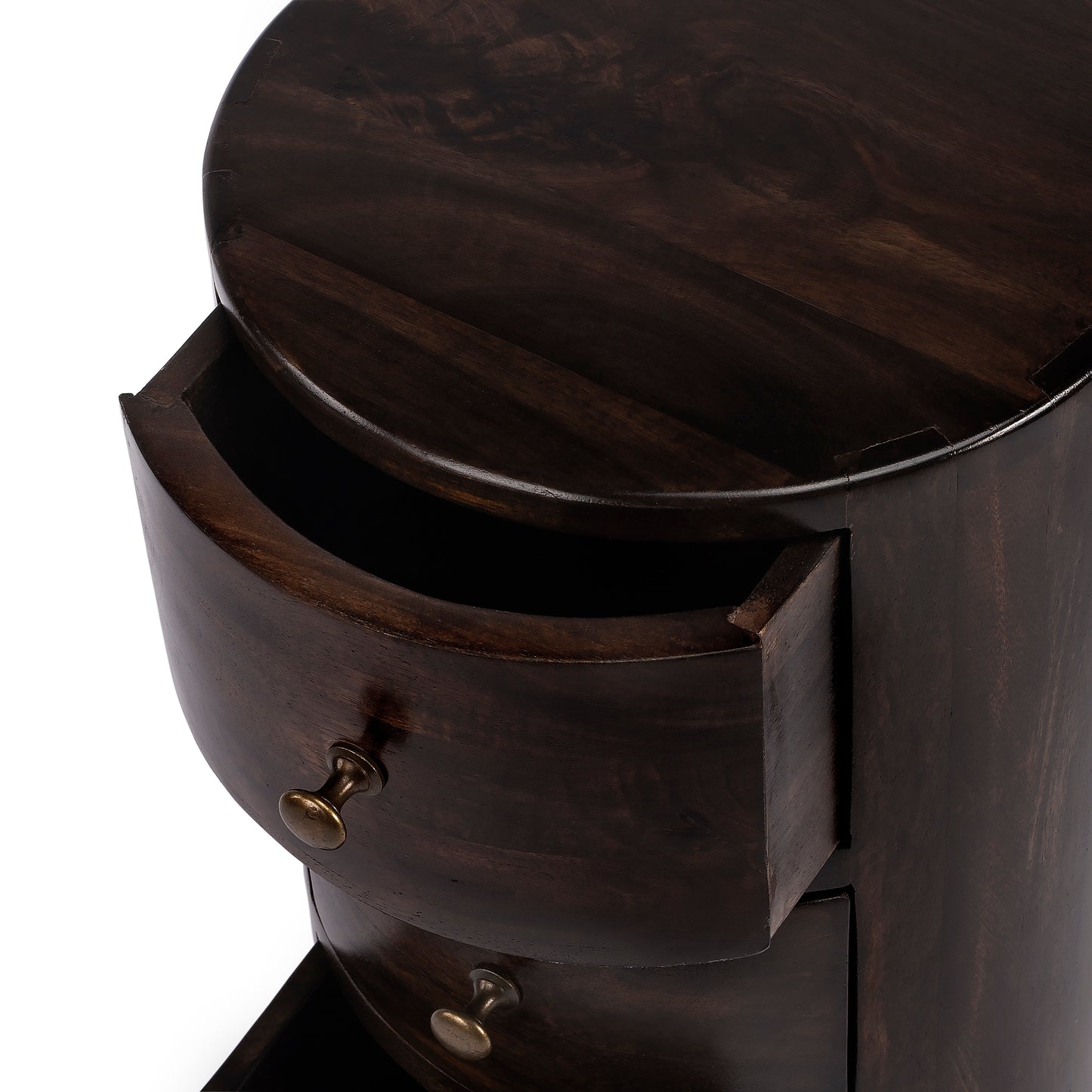 Liam Wood End Table with Storage in Dark Brown 1176117