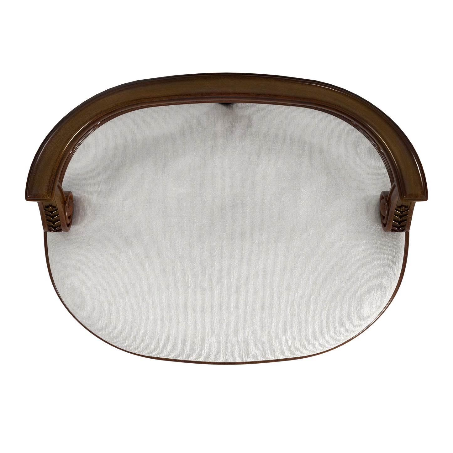 Butler Specialty Company Hathaway 22.5 in. W Oval Upholstered and Wood Traditional Vanity Seat, Medium Brown