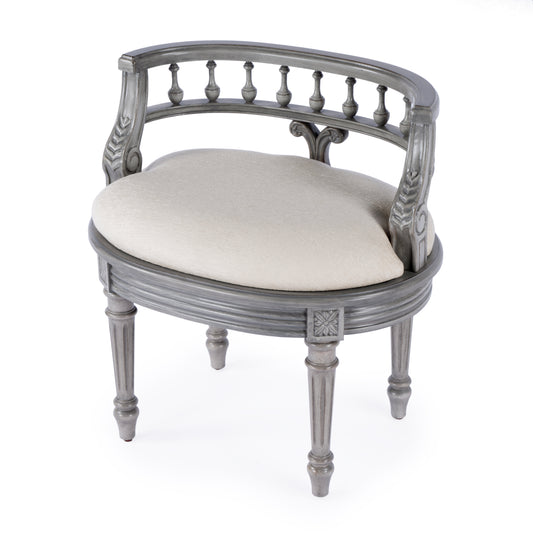 Hathaway Upholstered 22.5"W Vanity Seat in Gray 1218418