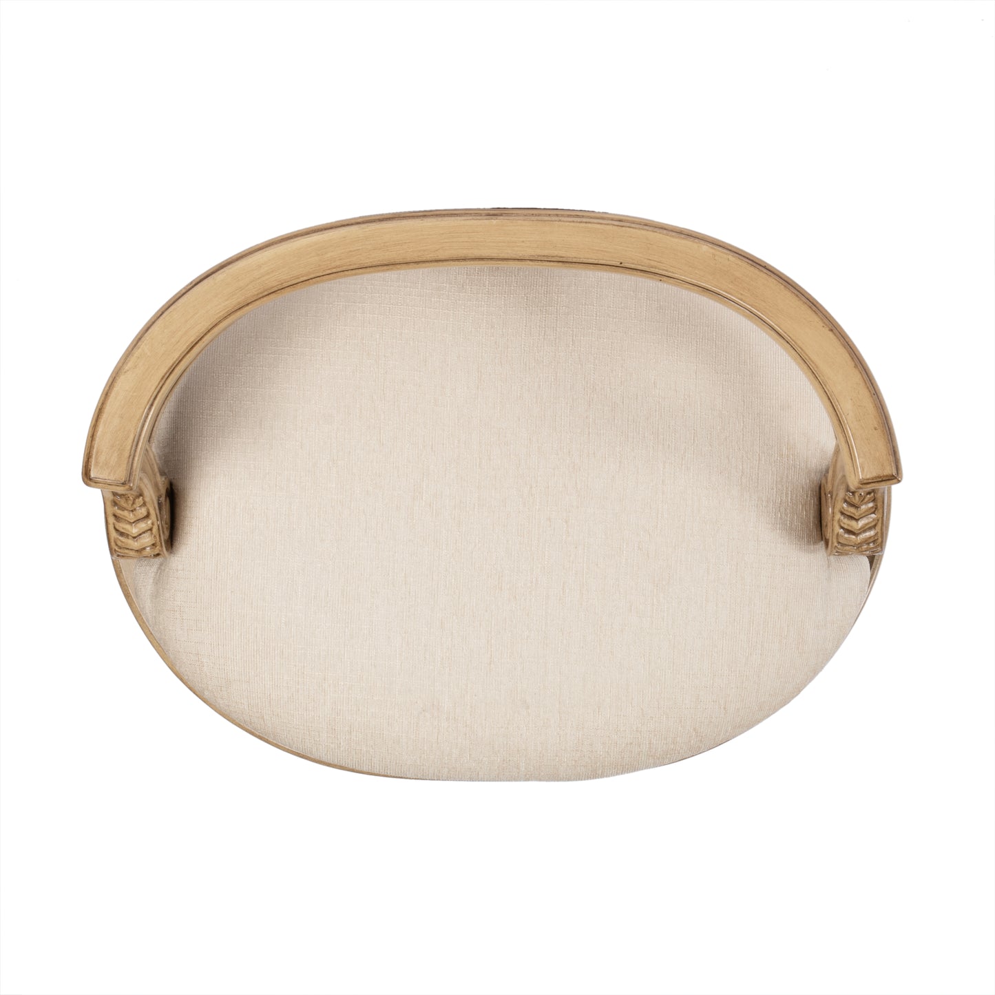 Butler Specialty Company Hathaway 22.5 in. W Oval Upholstered and Wood Traditional Vanity Seat, Beige