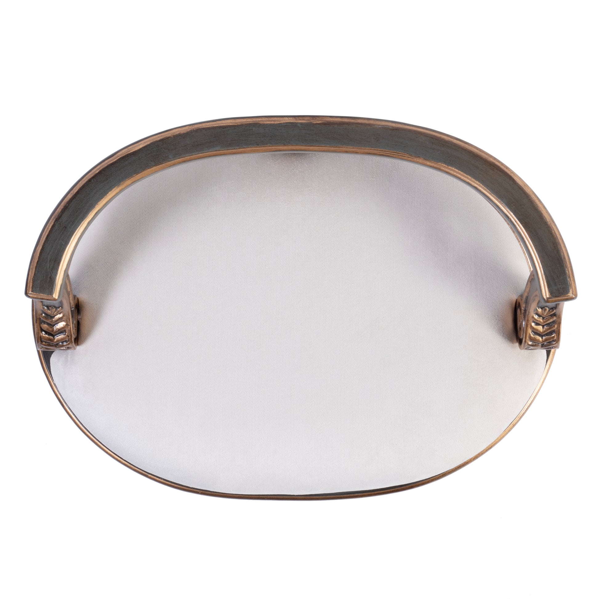 Butler Specialty Company Hathaway 22.5 in. W Oval Upholstered and Wood Traditional Vanity Seat, Pastel Blue