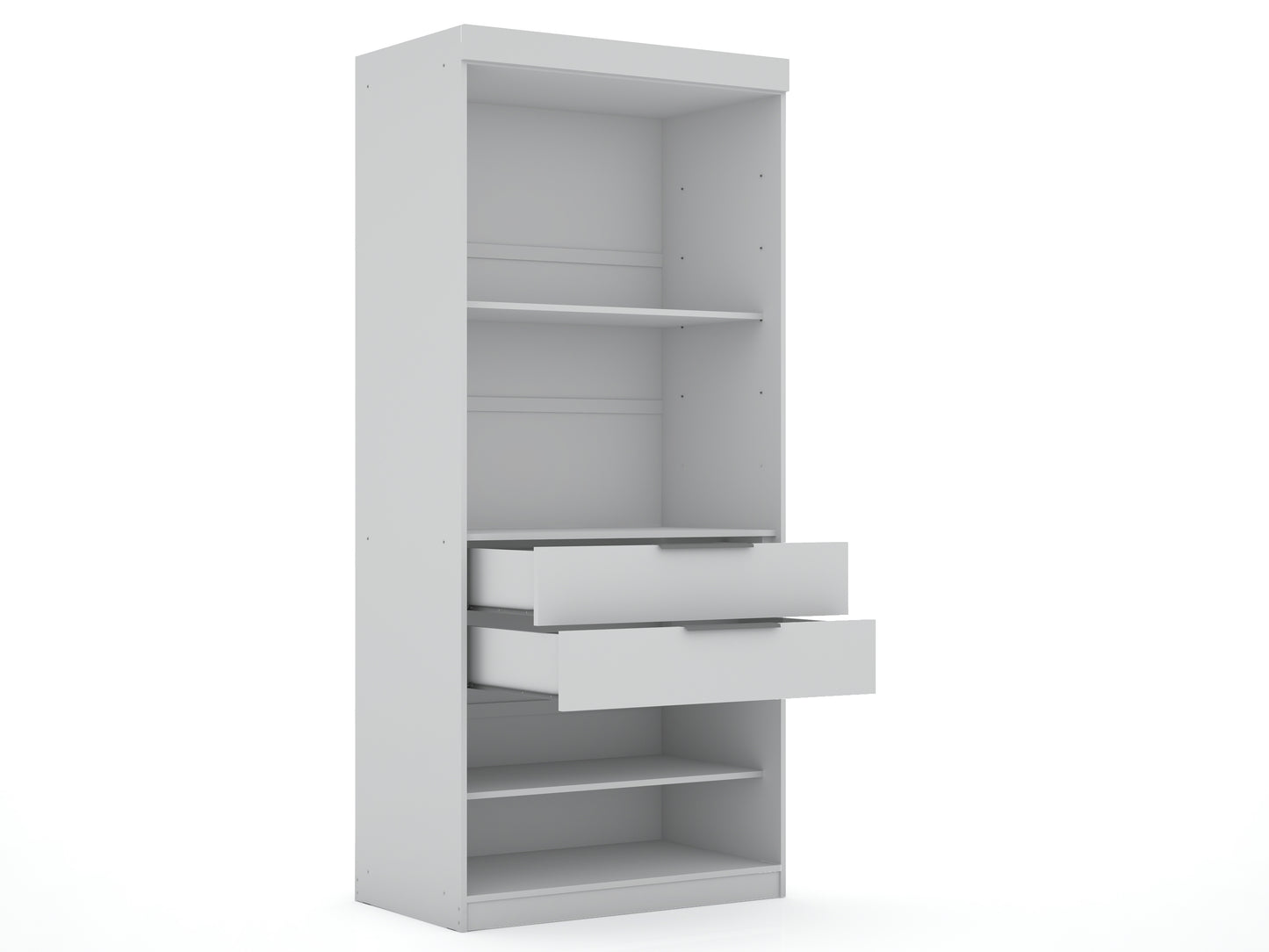 Mulberry Contemporary Modern 9-Piece Wardrobe Closet in White 121GMC1
