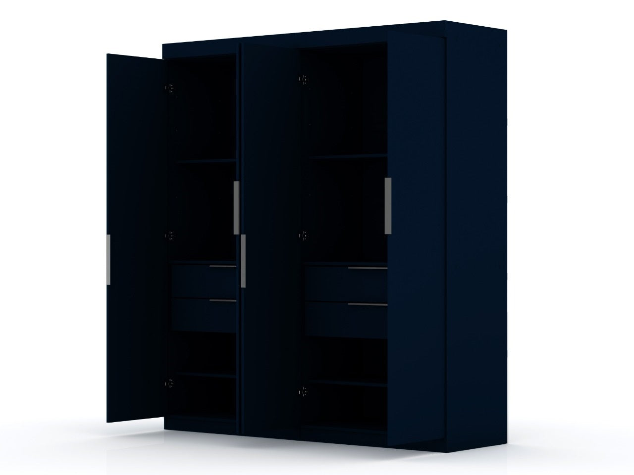 Mulberry Contemporary Modern 9-Piece Wardrobe Closet in Midnight Blue 121GMC4