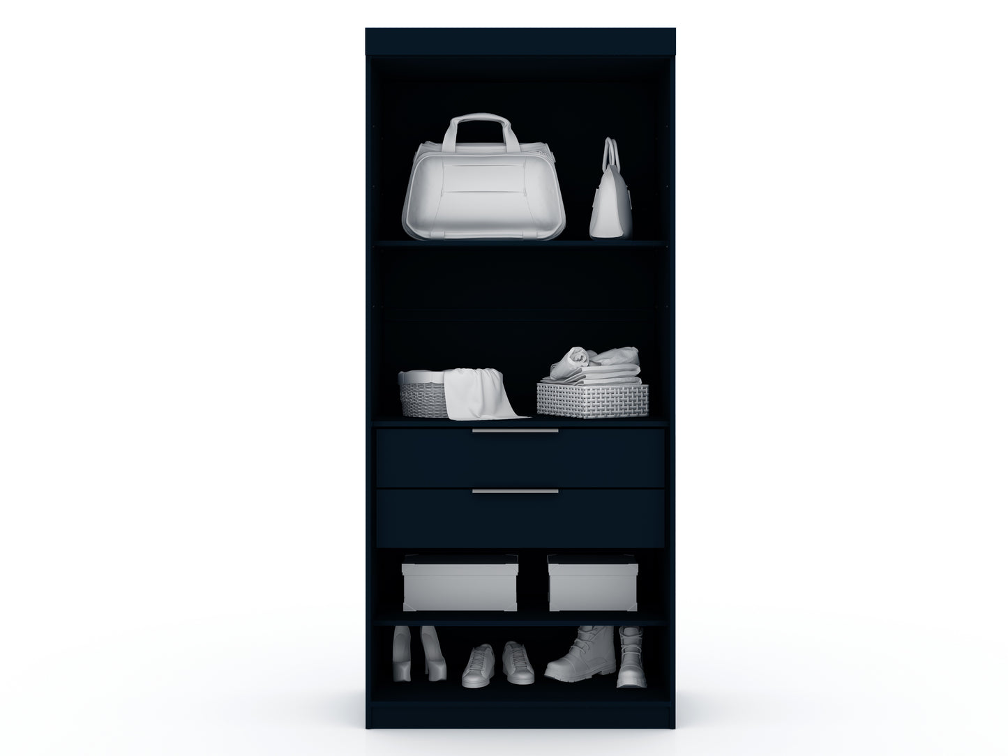 Mulberry Contemporary Modern 9-Piece Wardrobe Closet in Midnight Blue 121GMC4