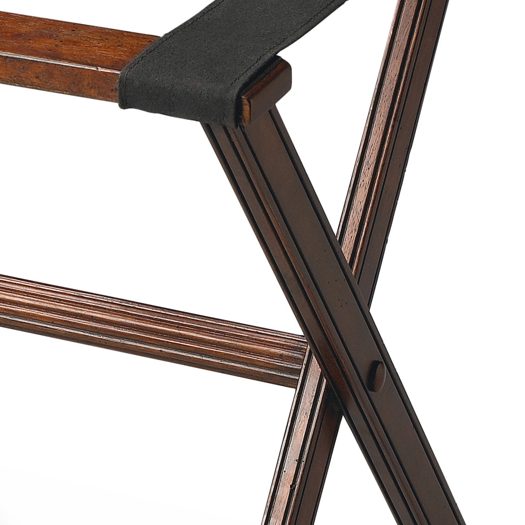 Butler Specialty Company Anthony 25.25 in. W Rectangular Fabric and Wood Folding Luggage Rack, Dark Brown