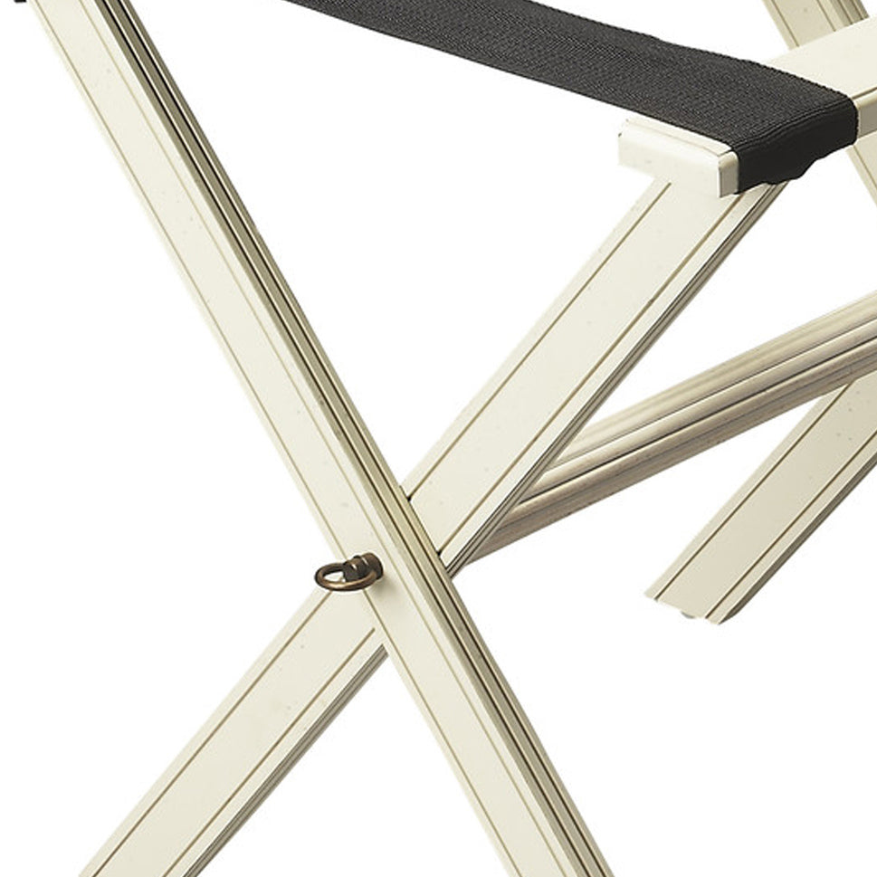 Butler Specialty Company Anthony 25.25 in. W Rectangular Fabric and Wood Folding Luggage Rack, White