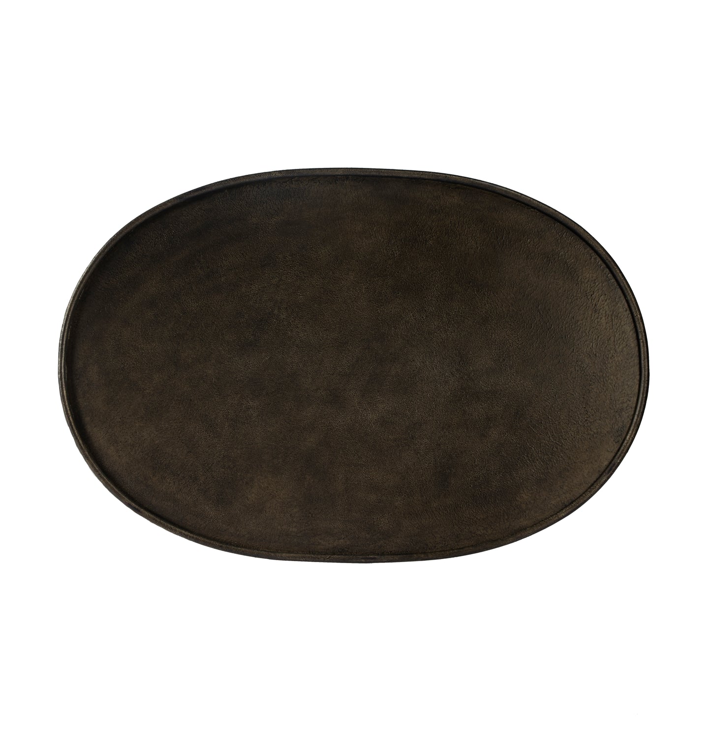 Butler Specialty Company Kira 38 in. W Oval Metal Industrial Coffee Table with Tray Top Edging, Silver