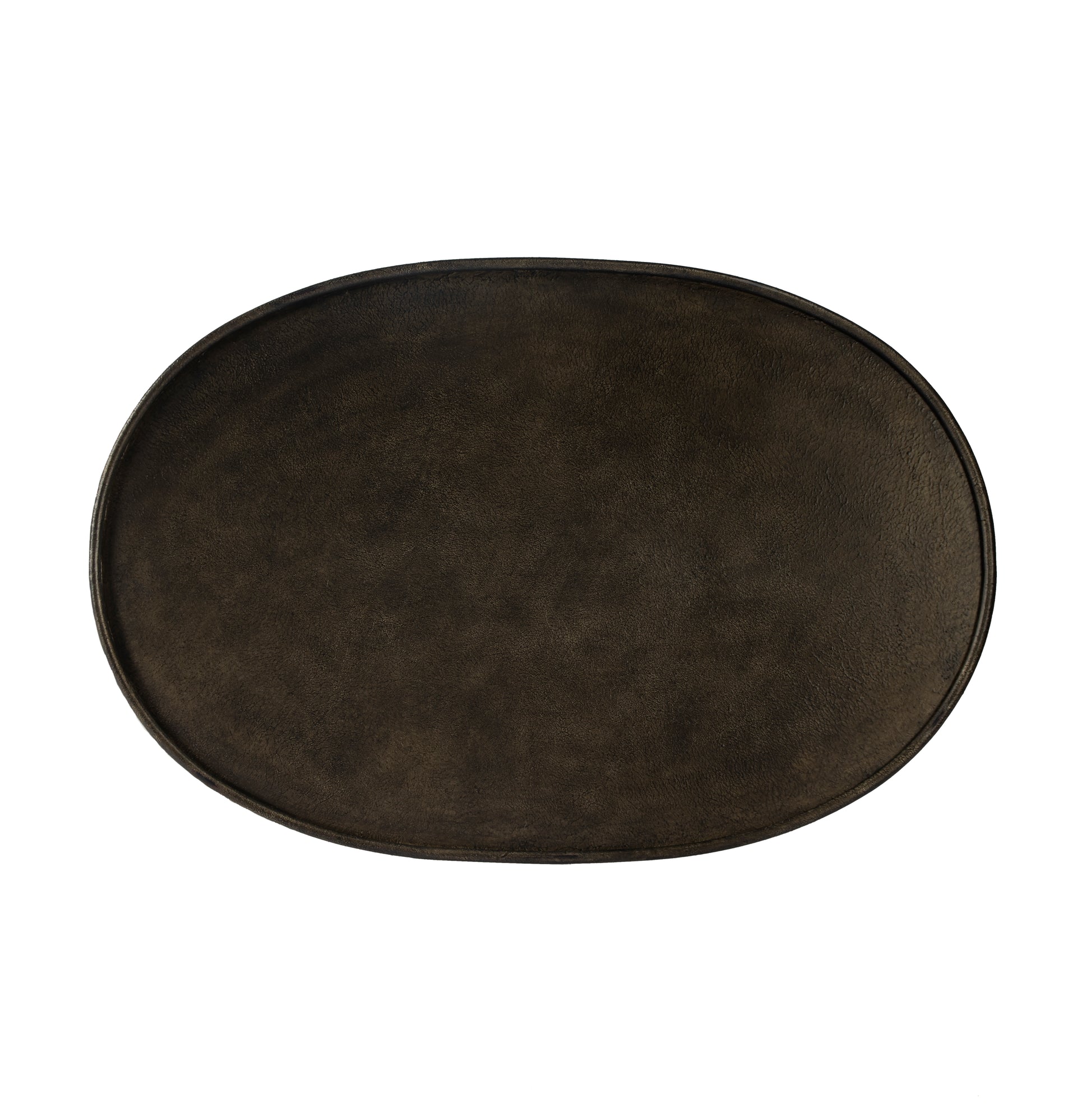 Butler Specialty Company Kira 38 in. W Oval Metal Industrial Coffee Table with Tray Top Edging, Silver