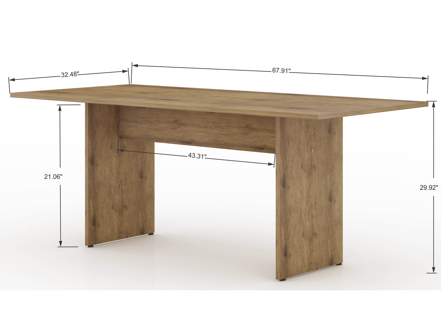 Nomad Modern 68" Dining Table in Natural 122GMC77