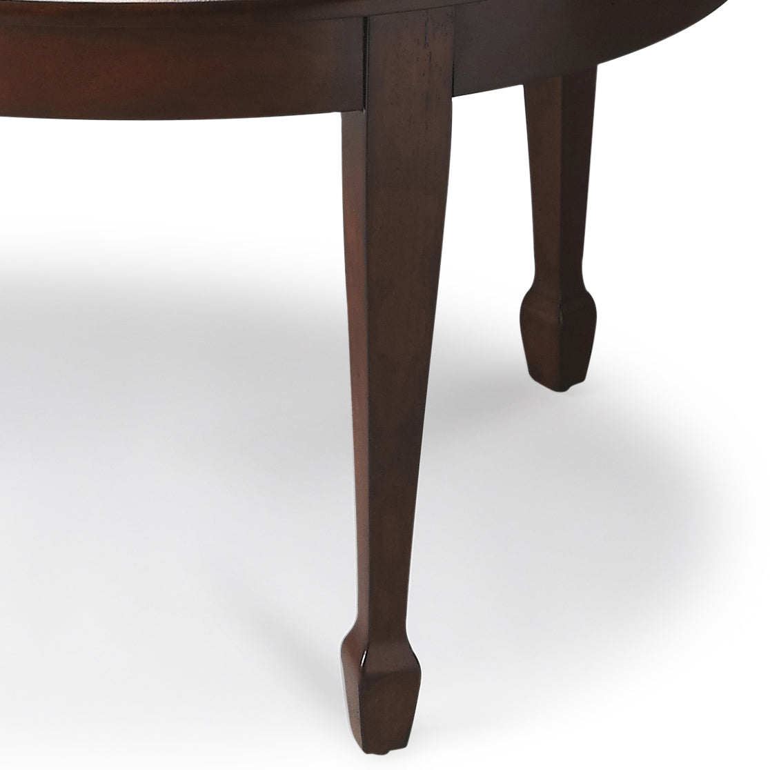 Butler Specialty Company Clayton 38 in. W Oval Wood Coffee Table with Veneer Linen-Fold Inlay, Dark Brown