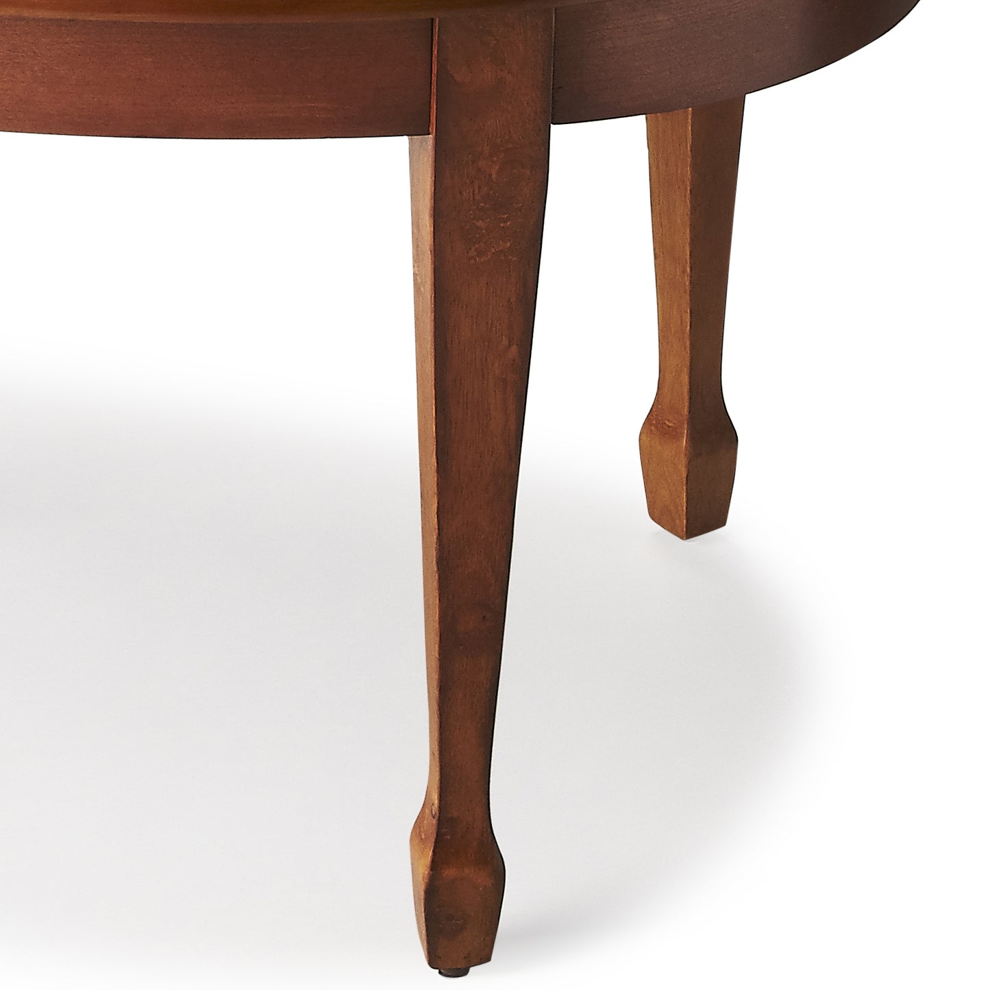 Butler Specialty Company Clayton 38 in. W Oval Wood Coffee Table with Veneer Linen-Fold Inlay, Medium Brown