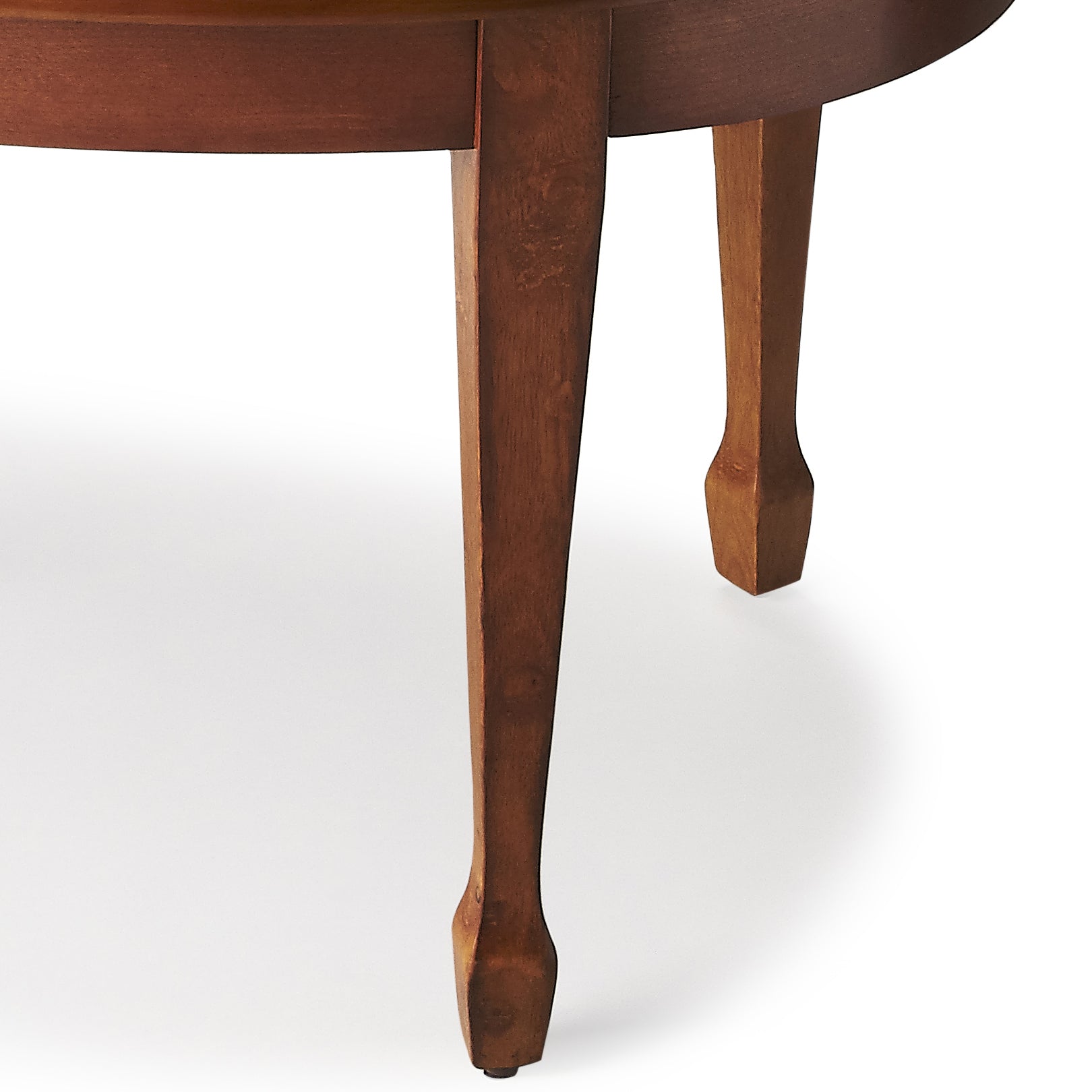 Butler Specialty Company Clayton 38 in. W Oval Wood Coffee Table with Veneer Linen-Fold Inlay, Medium Brown
