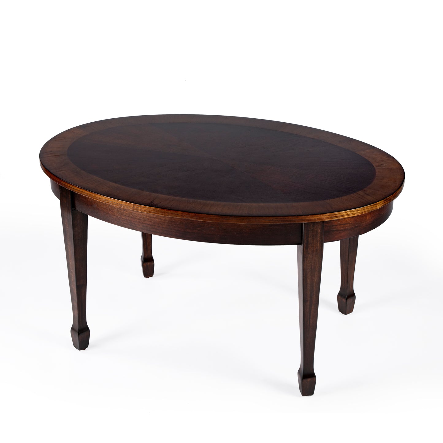 Clayton Oval Wood Coffee Table in Medium Brown 1234211
