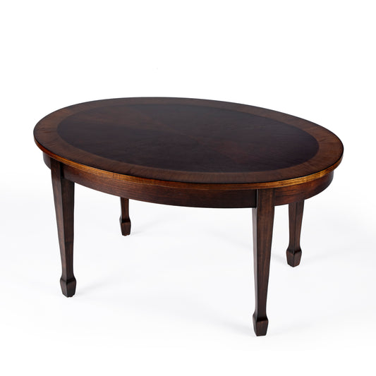 Clayton Oval Wood Coffee Table in Medium Brown 1234211