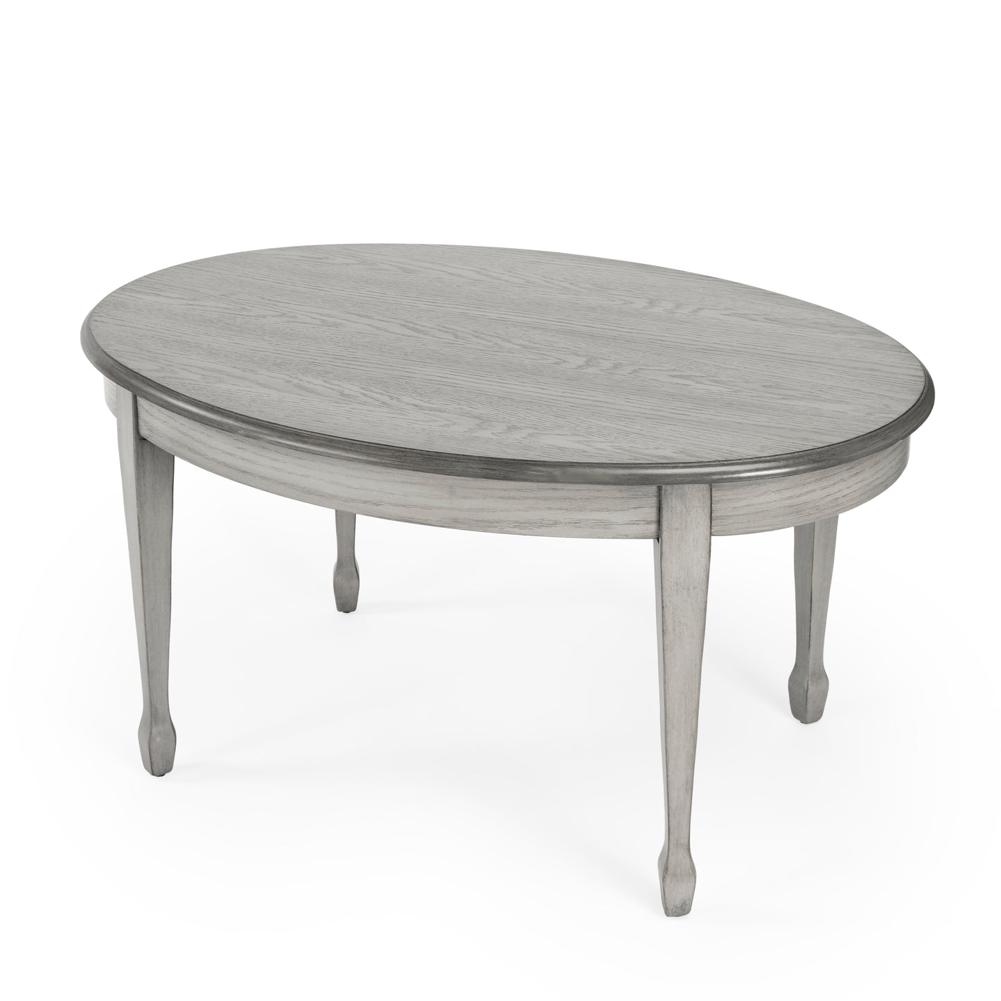 Clayton Oval Wood Coffee Table in Gray 1234418