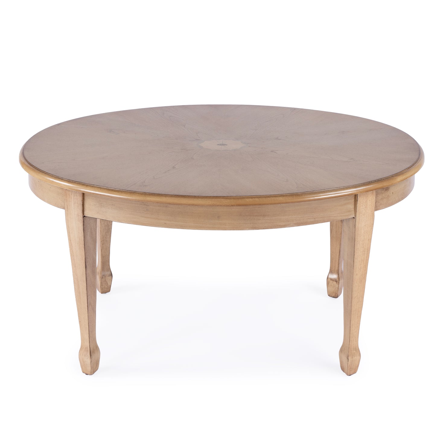 Clayton Oval Wood Coffee Table in Beige 1234424