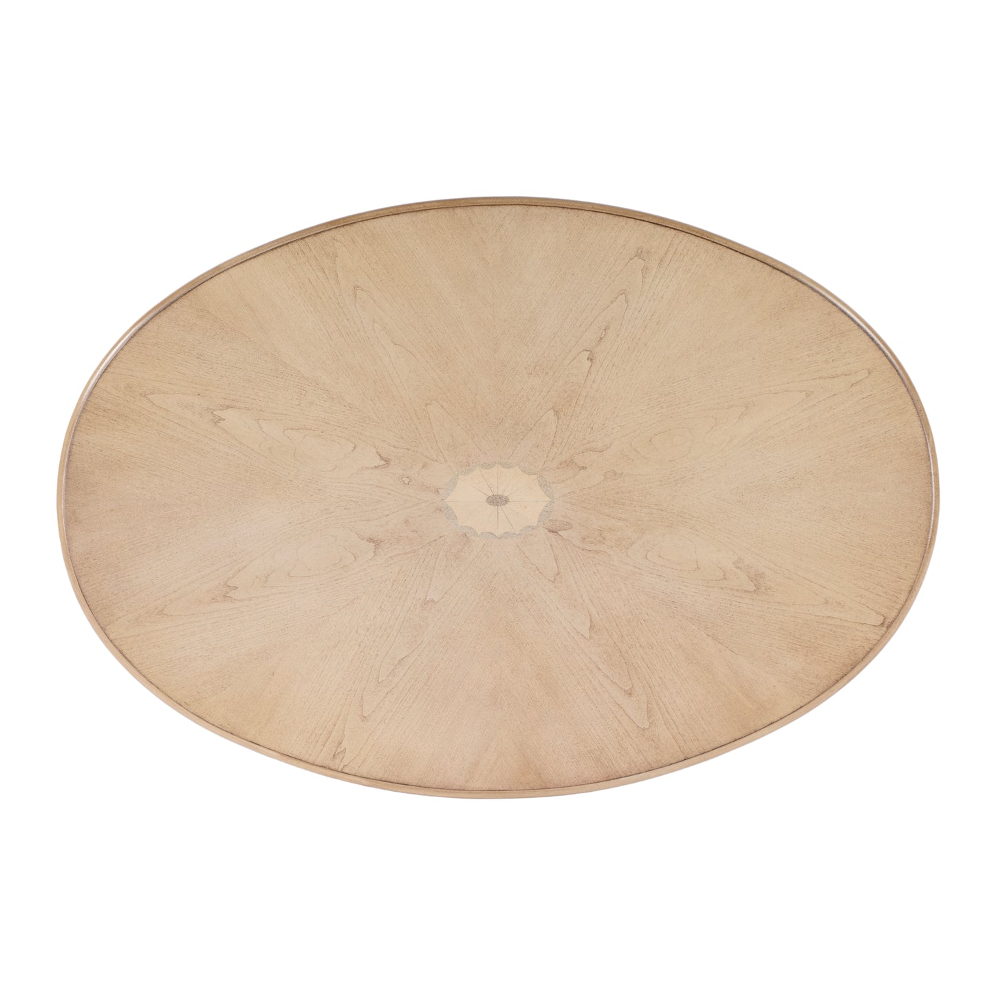 Clayton Oval Wood Coffee Table in Beige 1234424