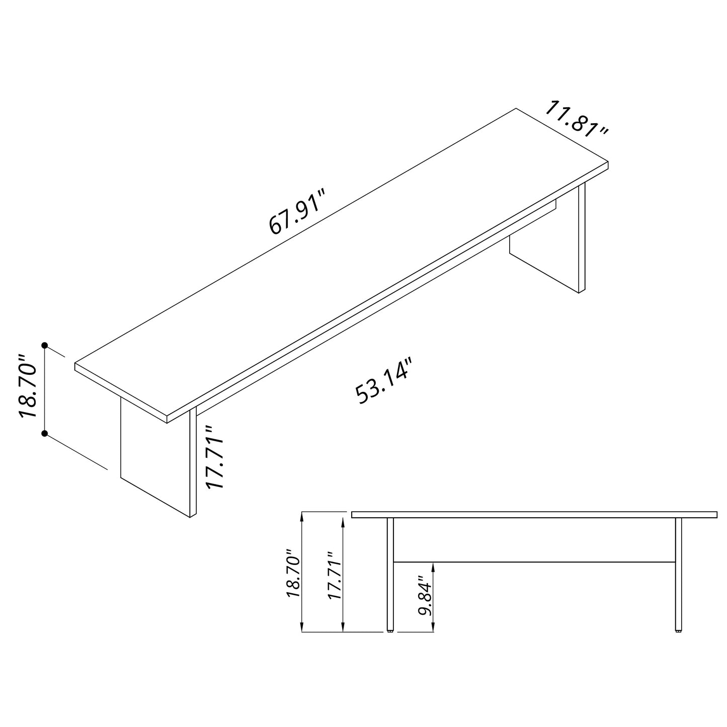Nomad Modern Dining Bench in Midnight Blue 123GMC4