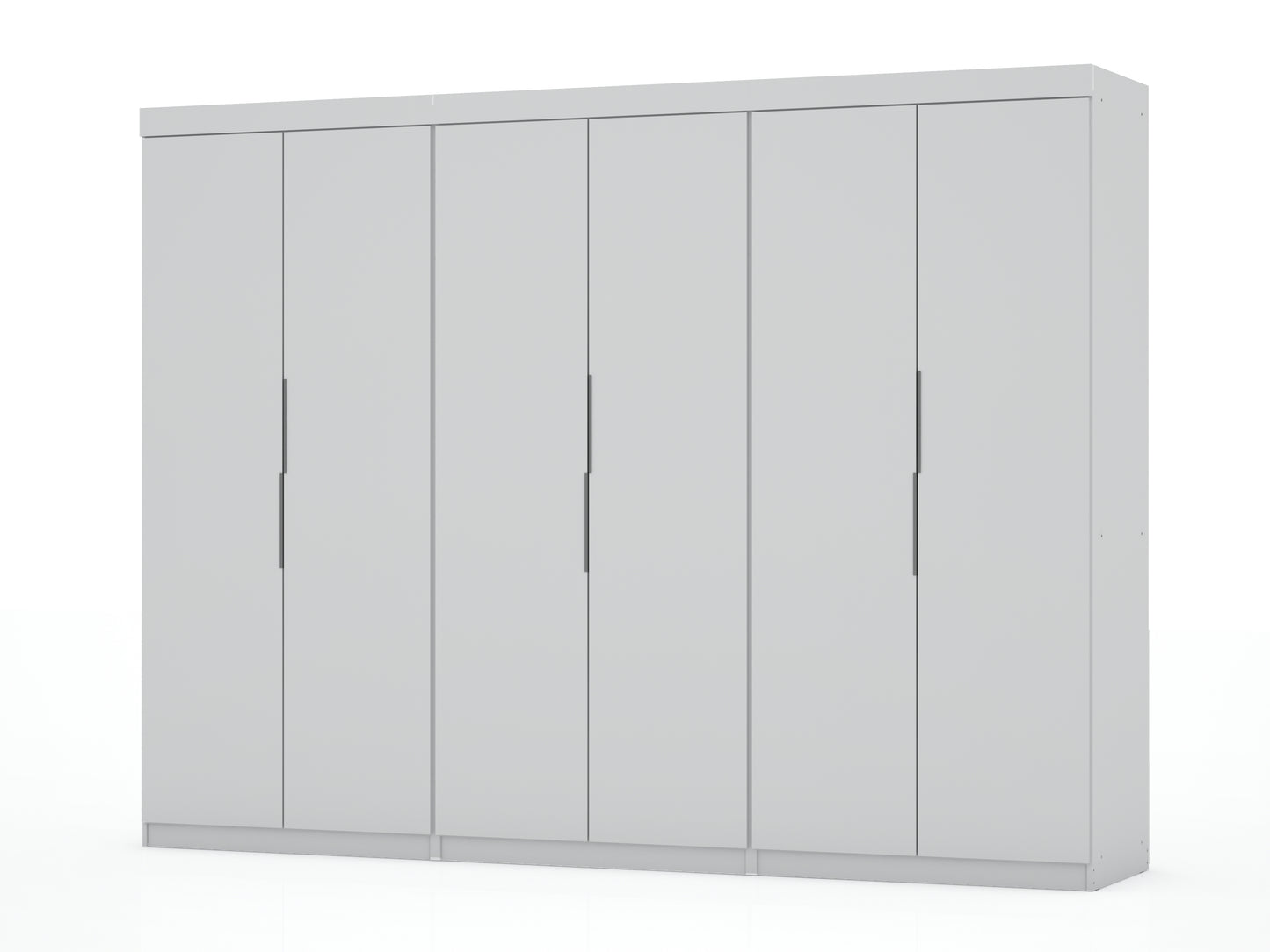 Manhattan Comfort Mulberry 2.0 Modern 3 Sectional Wardrobe Closet with 6 Drawers - Set of 3 in White 124GMC1
