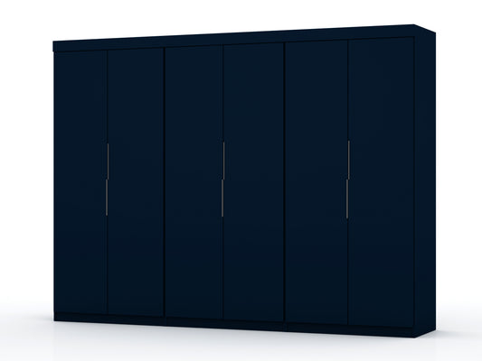 Mulberry Contemporary Modern 13-Piece Wardrobe Closet in Midnight Blue 124GMC4
