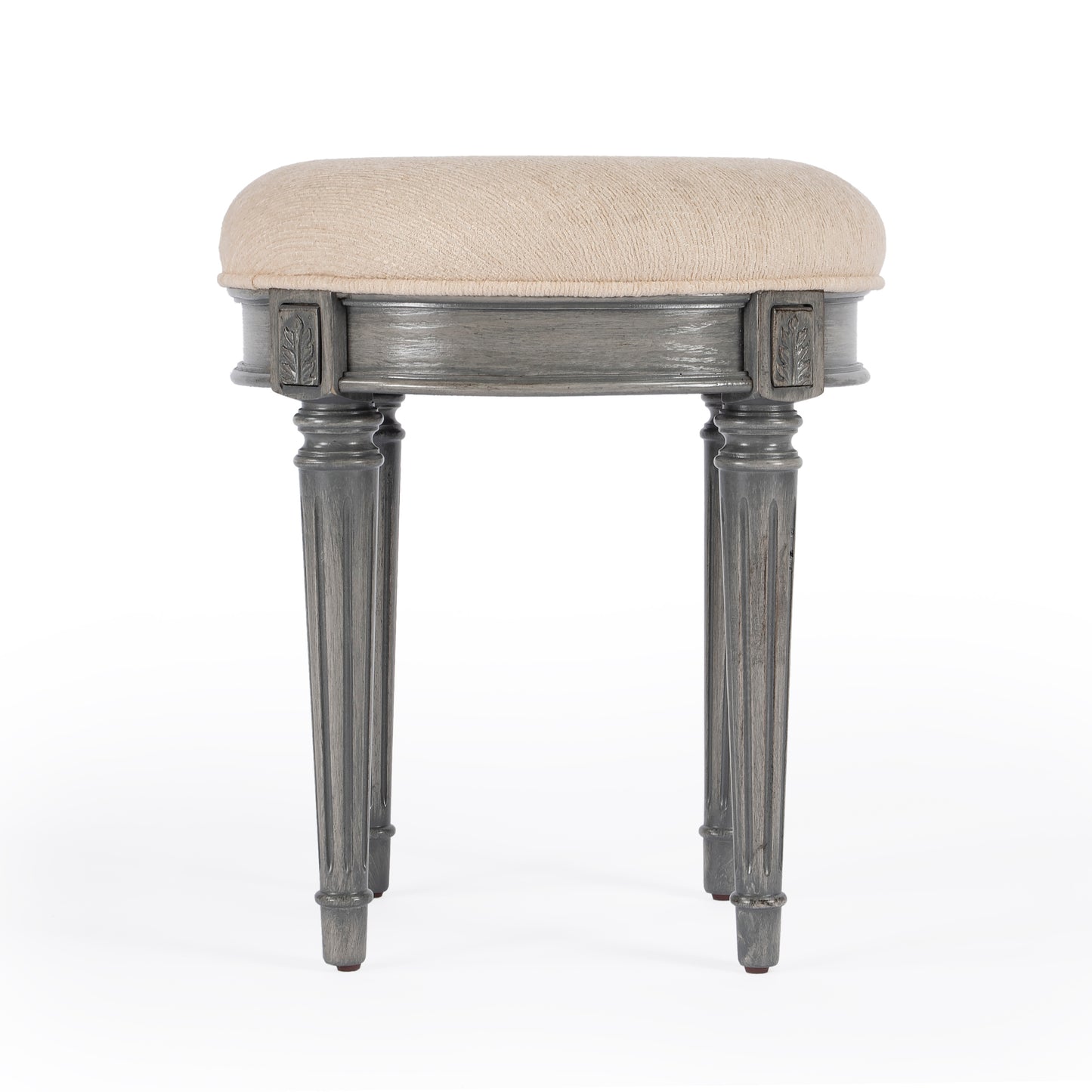 Bernadette Upholstered 18"W Vanity Stool in Gray 1250418