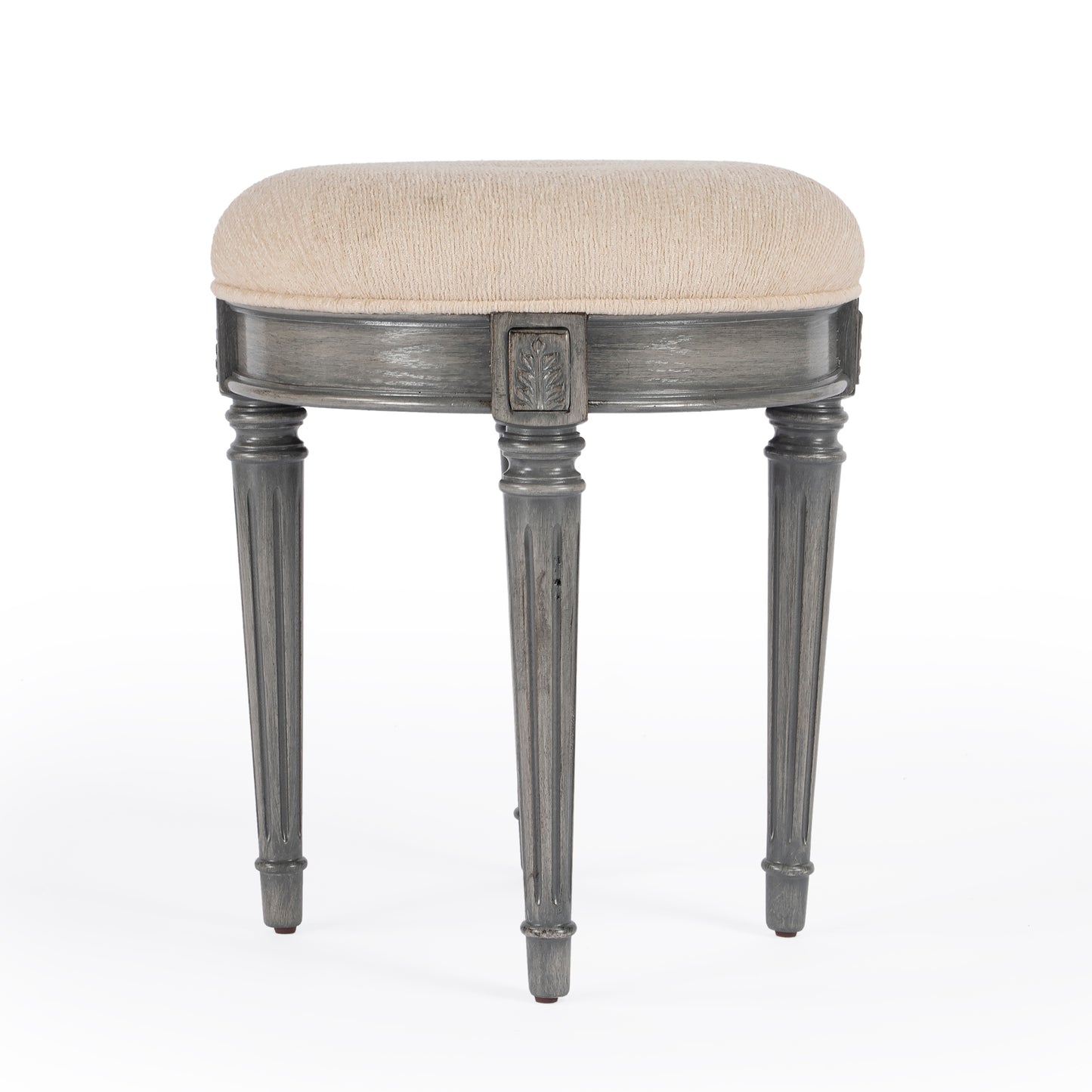 Bernadette Upholstered 18"W Vanity Stool in Gray 1250418
