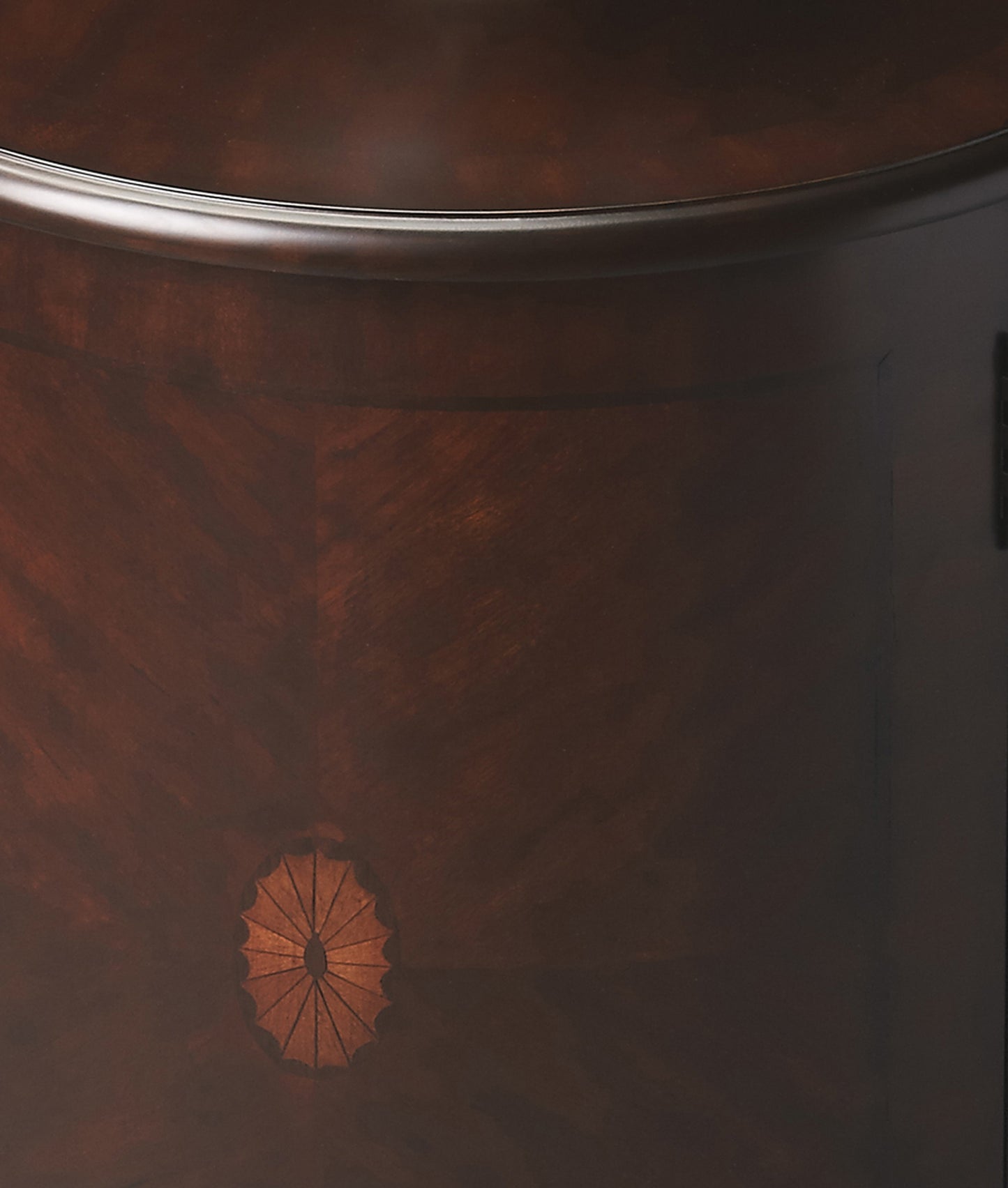 Butler Specialty Company Lawrie 20 in. W  Round Wood Drum 1 Door Side Table, Dark Brown