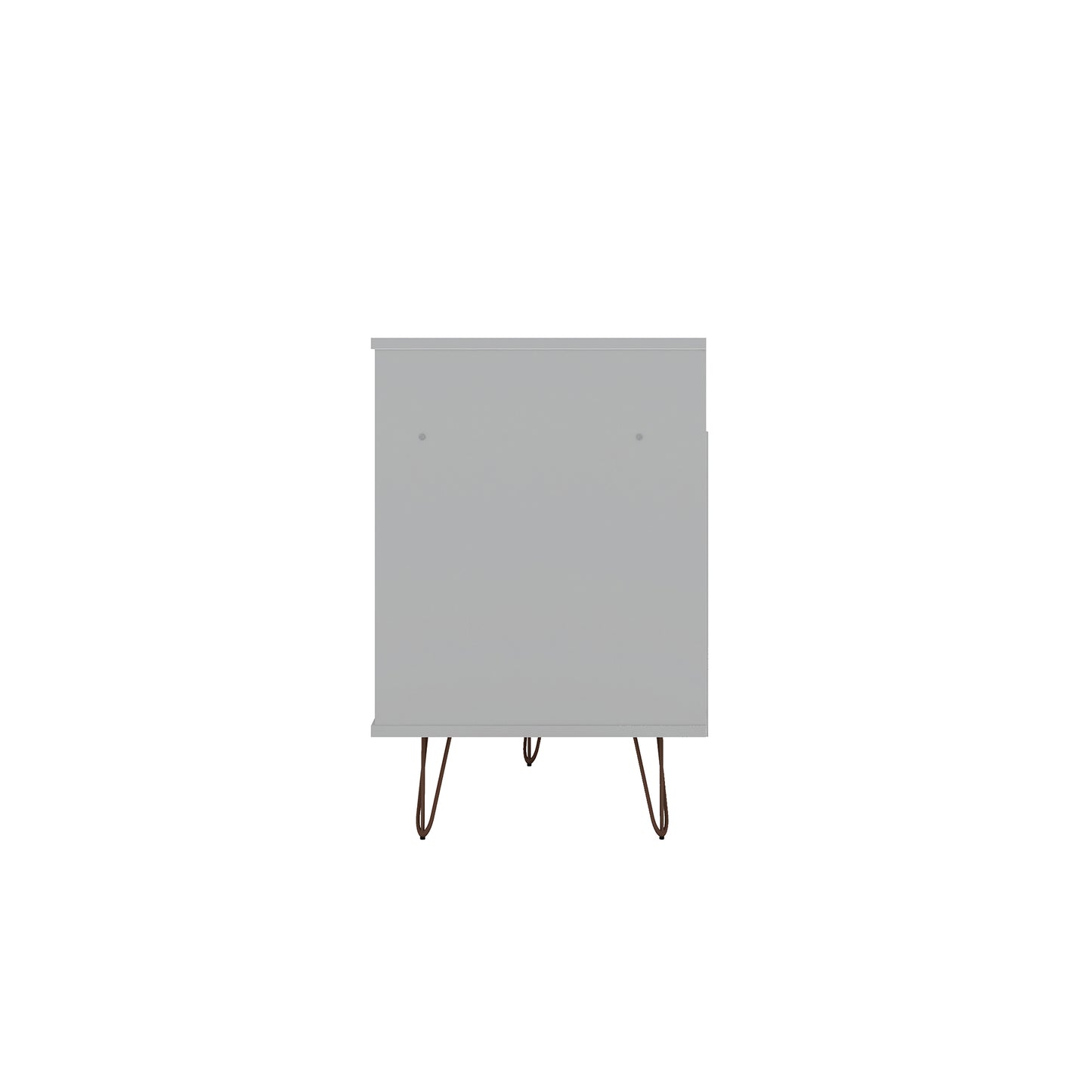 Manhattan Comfort Rockefeller 62.99 TV Stand with Metal Legs and 2 Drawers in White 130GMC1