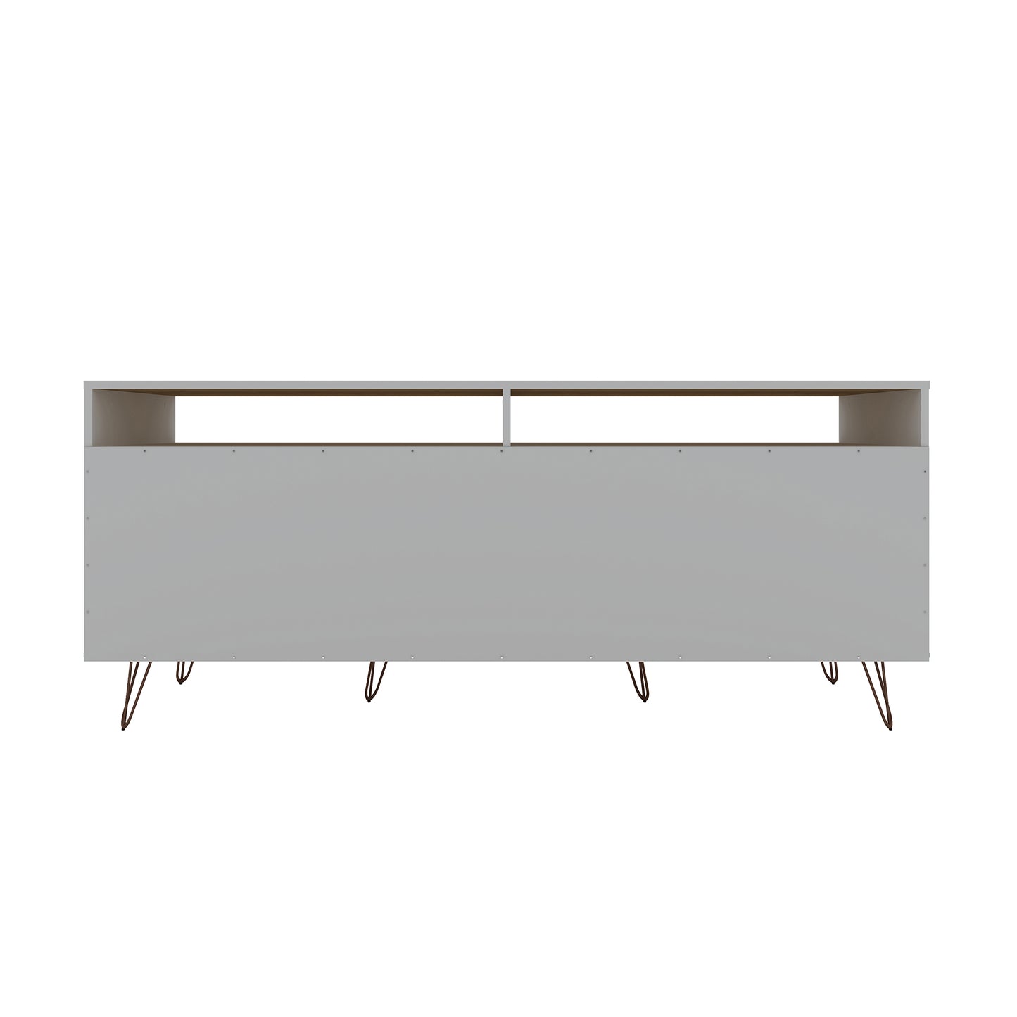Manhattan Comfort Rockefeller 62.99 TV Stand with Metal Legs and 2 Drawers in White 130GMC1
