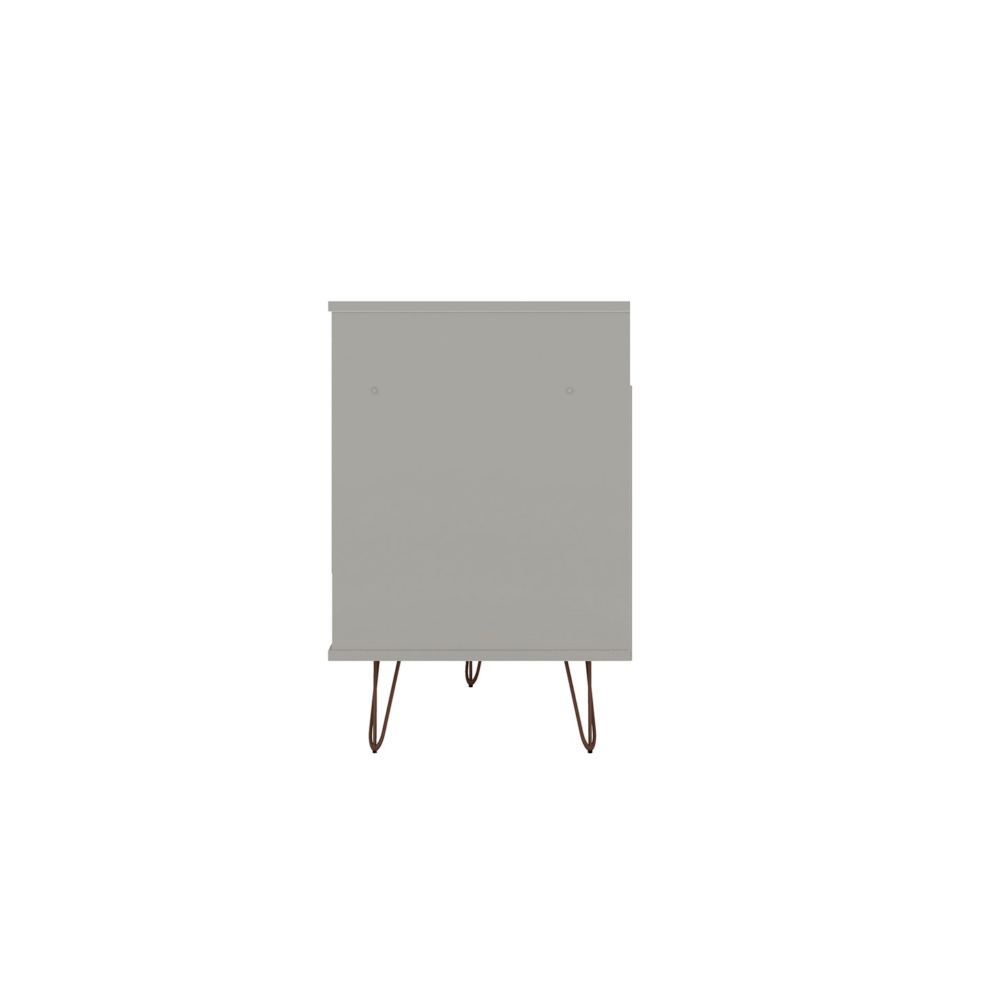 Manhattan Comfort Rockefeller 62.99 TV Stand with Metal Legs and 2 Drawers in Off White 130GMC3
