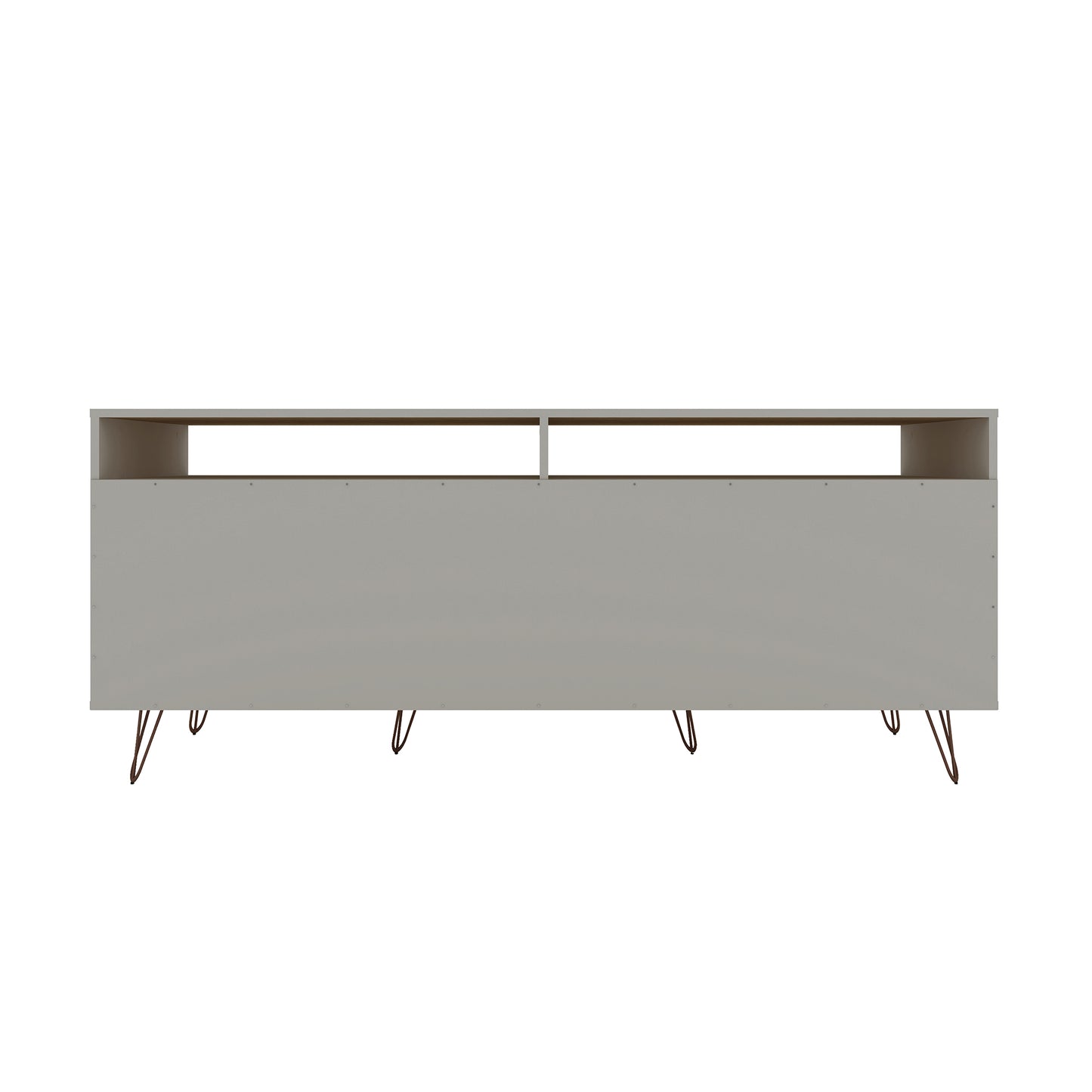 Manhattan Comfort Rockefeller 62.99 TV Stand with Metal Legs and 2 Drawers in Off White 130GMC3