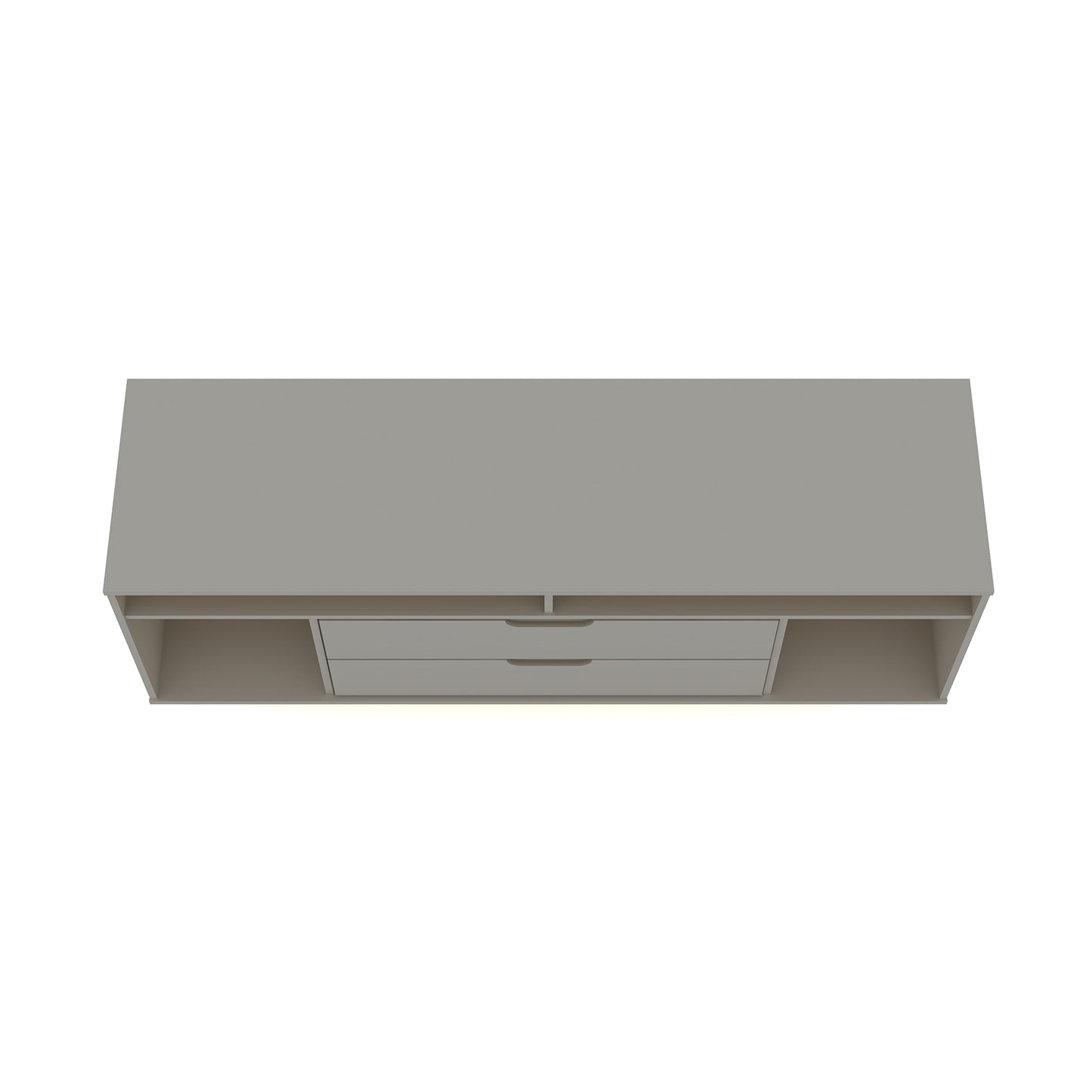 Manhattan Comfort Rockefeller 62.99 TV Stand with Metal Legs and 2 Drawers in Off White 130GMC3
