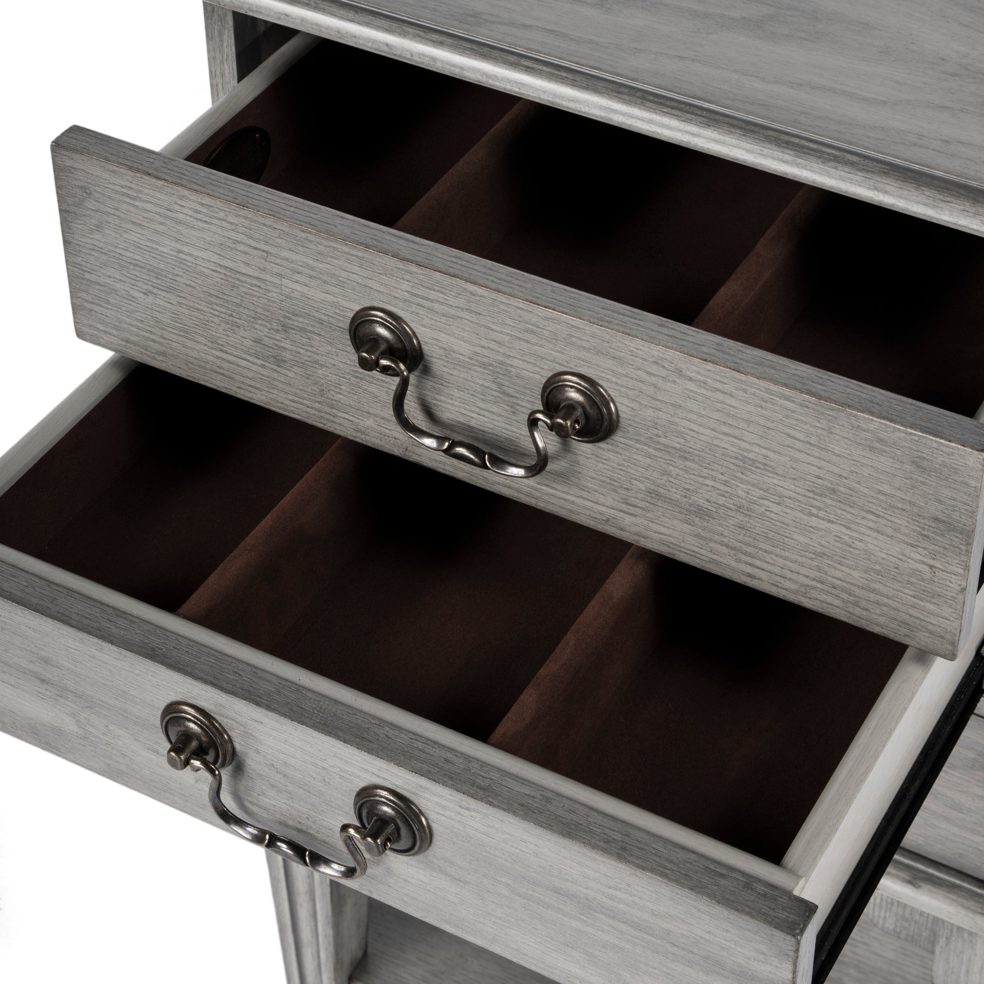 Butler Specialty Company Hardwick 18 in. W Rectangular Wood 4 Drawer Traditional Accent Chest with Lower Open Shelf, Gray