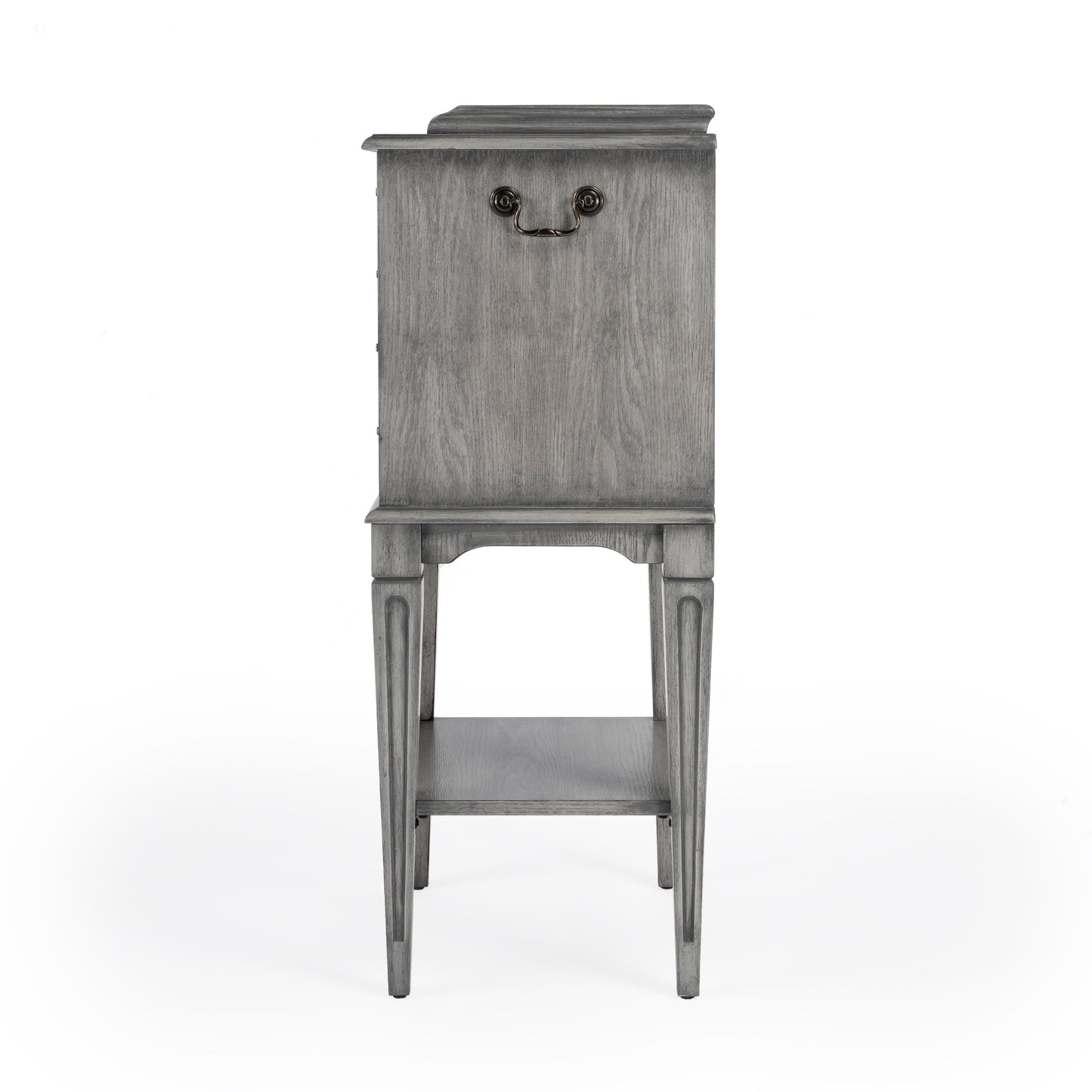 Butler Specialty Company Hardwick 18 in. W Rectangular Wood 4 Drawer Traditional Accent Chest with Lower Open Shelf, Gray