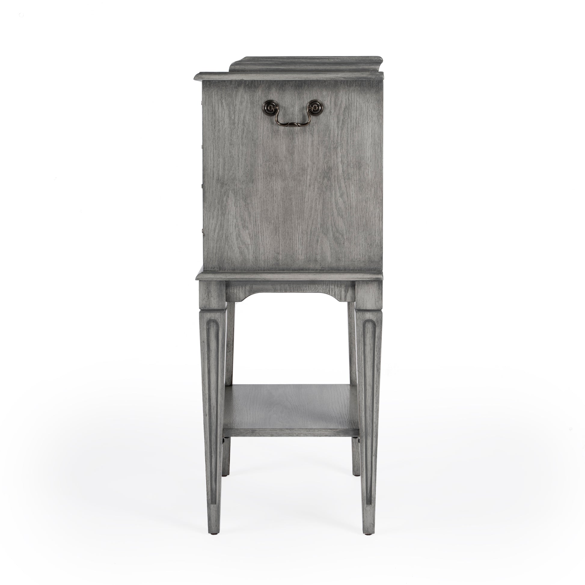 Butler Specialty Company Hardwick 18 in. W Rectangular Wood 4 Drawer Traditional Accent Chest with Lower Open Shelf, Gray