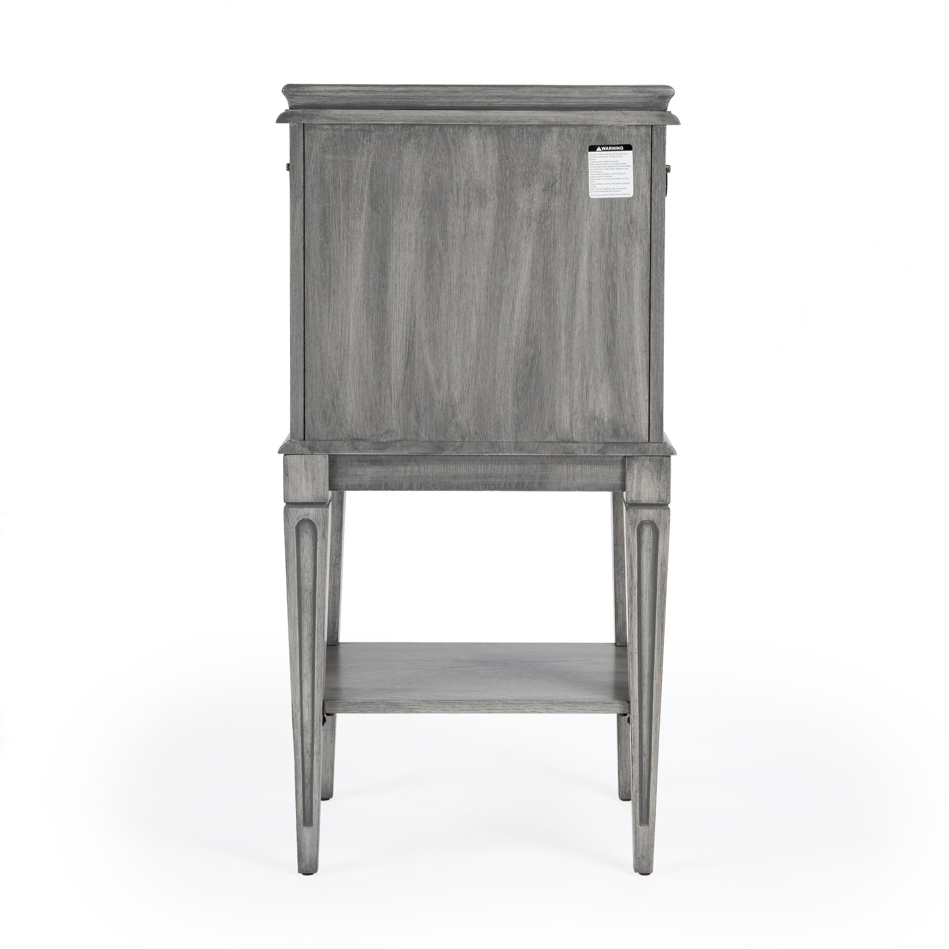 Butler Specialty Company Hardwick 18 in. W Rectangular Wood 4 Drawer Traditional Accent Chest with Lower Open Shelf, Gray